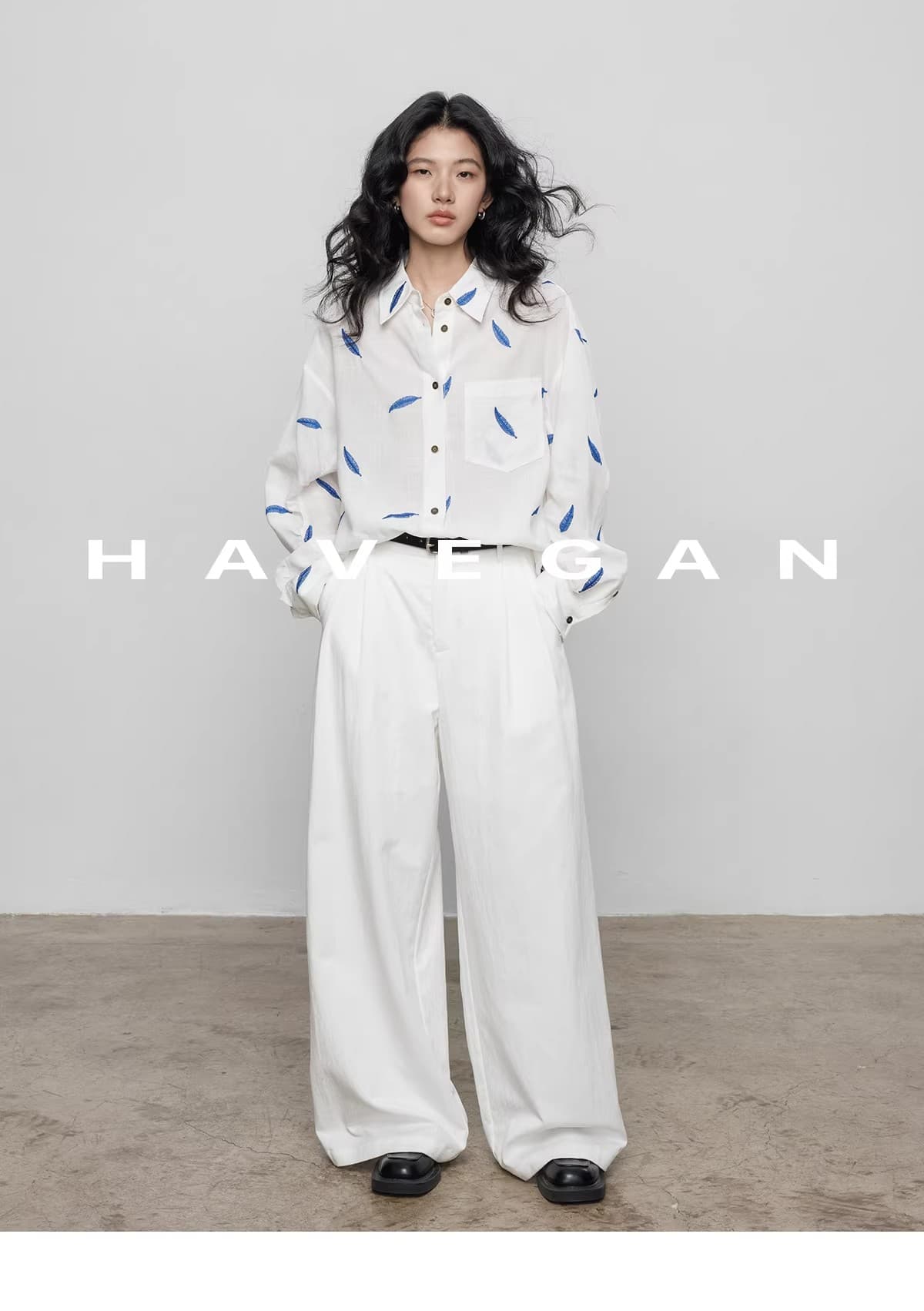와 객실 havegan 봄 긴팔 자수 주간 실크 라미 여성 셔츠 디자인 센스 2026 새로운 캐주얼 맨위 상세 이미지 41