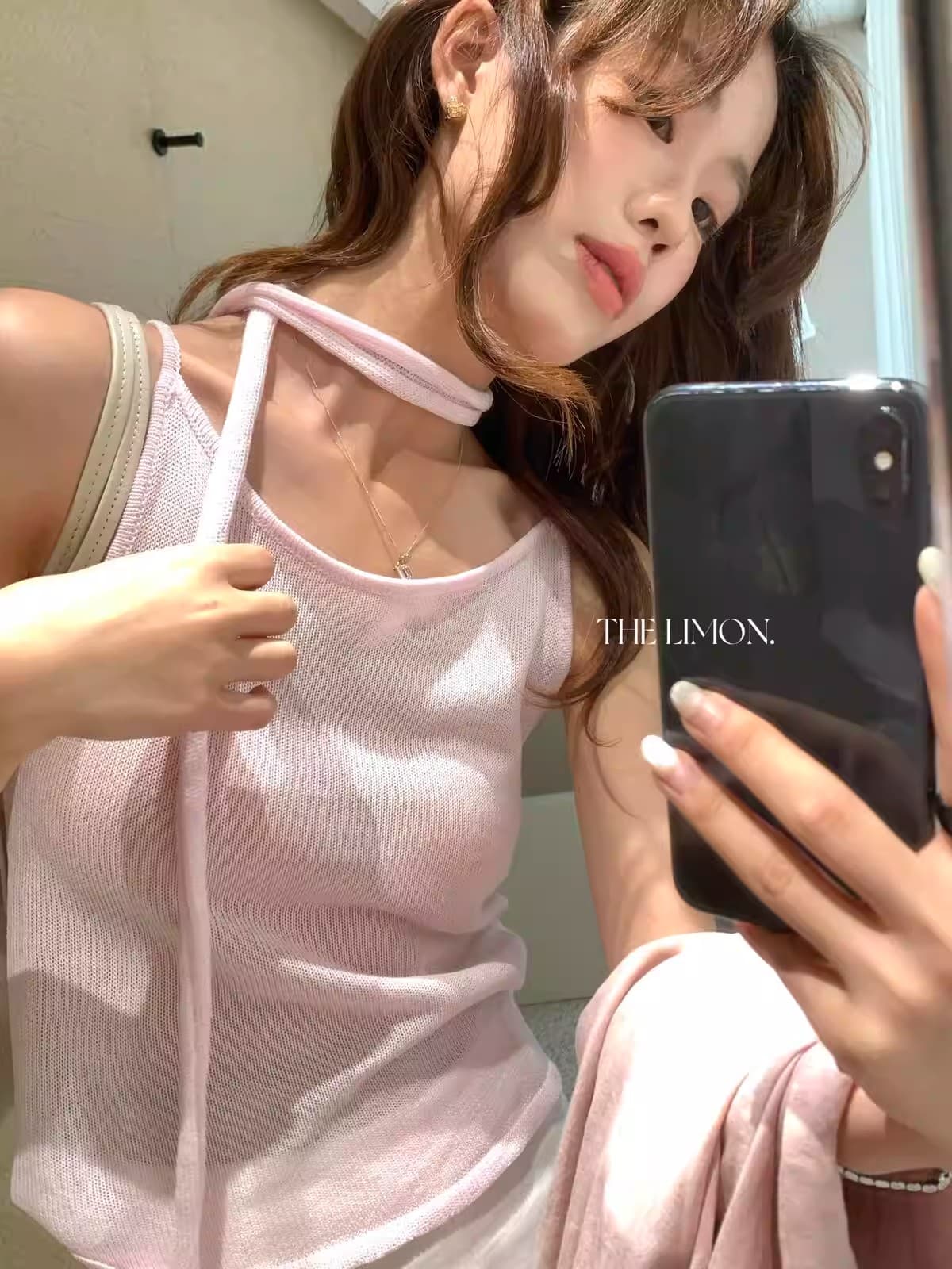 프랑스식 순수한 욕망 작은 슬링 조끼 2026 여름 기초 섹션 리본 이슬 쇄골 맨위 여성 상세 이미지 15