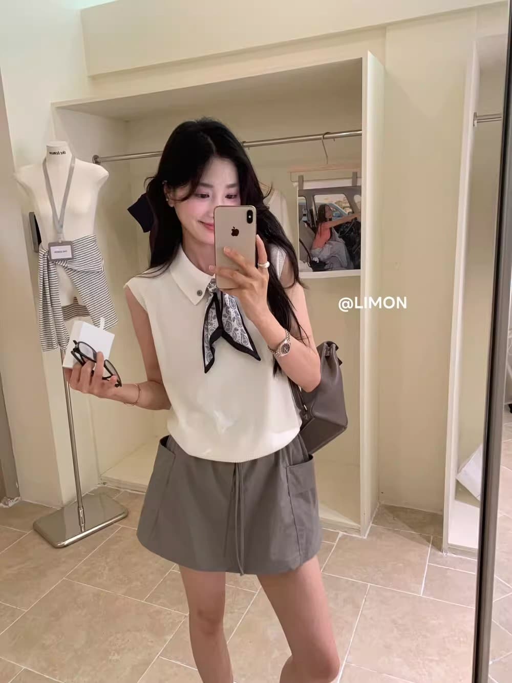 POLO 칼라 경기 스카프 니트 조끼 여성 여름 고급 센스 고유 한 아름다운 민소매 티셔츠 폴로 칼라 맨위 상세 이미지 32
