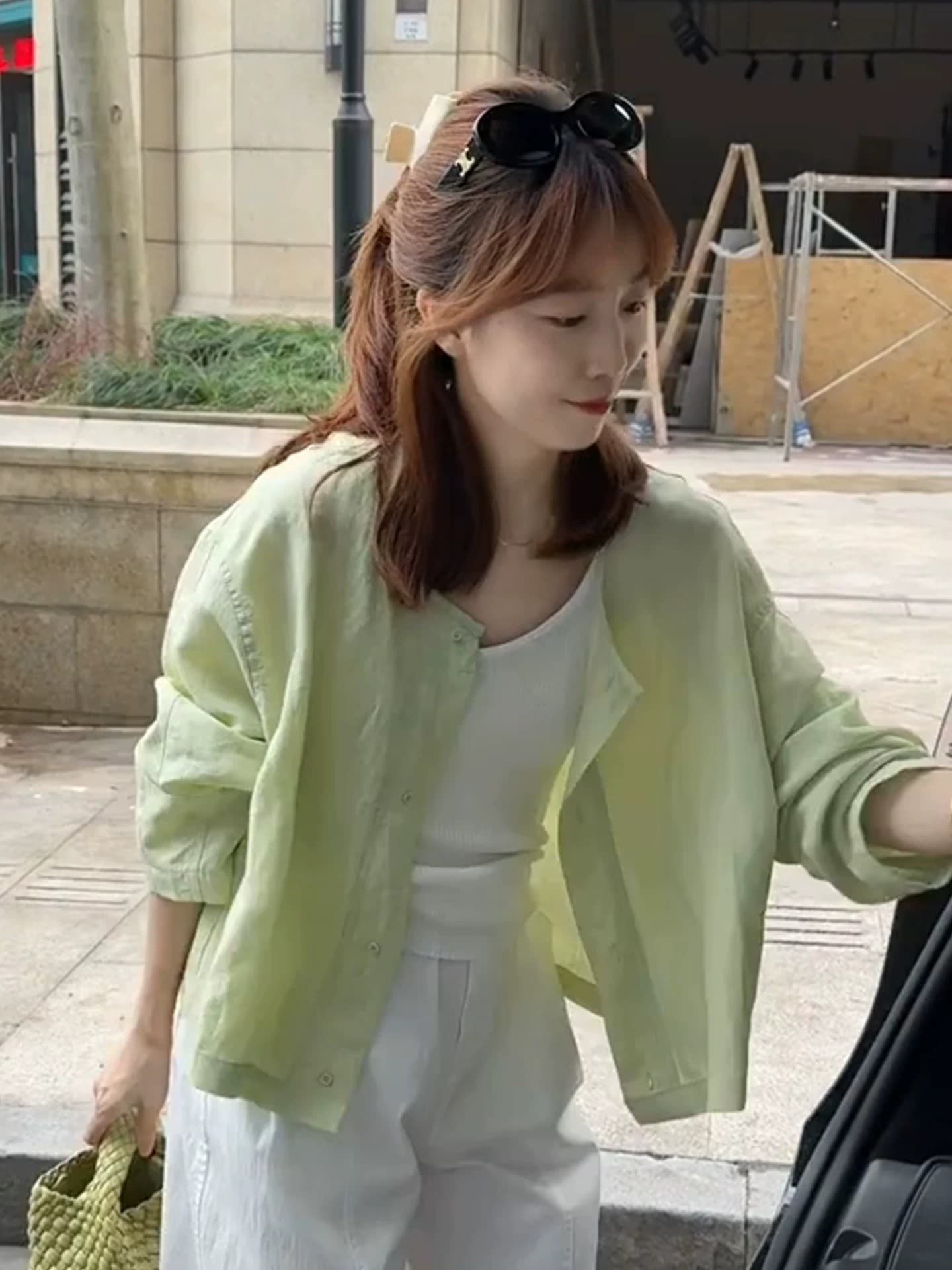 한 부서 핑크색 자외선 차단 긴팔 셔츠 여성 코트 여름 2026 자이언트 잘 생긴 ~ 중 외부 가져 가라. 얇고 가벼운 작은 맨위 상세 이미지 8