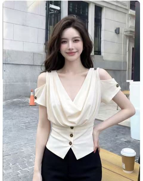 여름 디자인 센스 작은 대중 오프숄더 달콤한 핫걸 반팔 여성 셔츠 다용도 몸매 가꾸기 Chic 아름다운 그레이트 봐. 의류