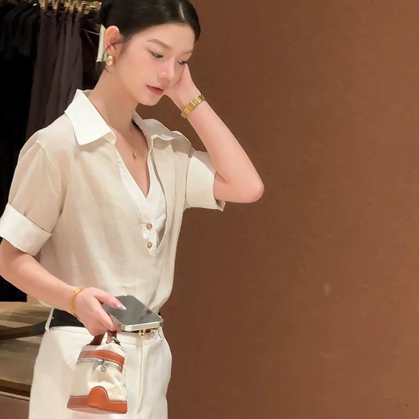 오래된 돈 바람 착용 가져 가라. 페이크 레이어드 반팔 셔츠 여자 여름 얇은 스타일 셔츠 작은 대중 디자인 센스 아니요 명중 섹션 맨위