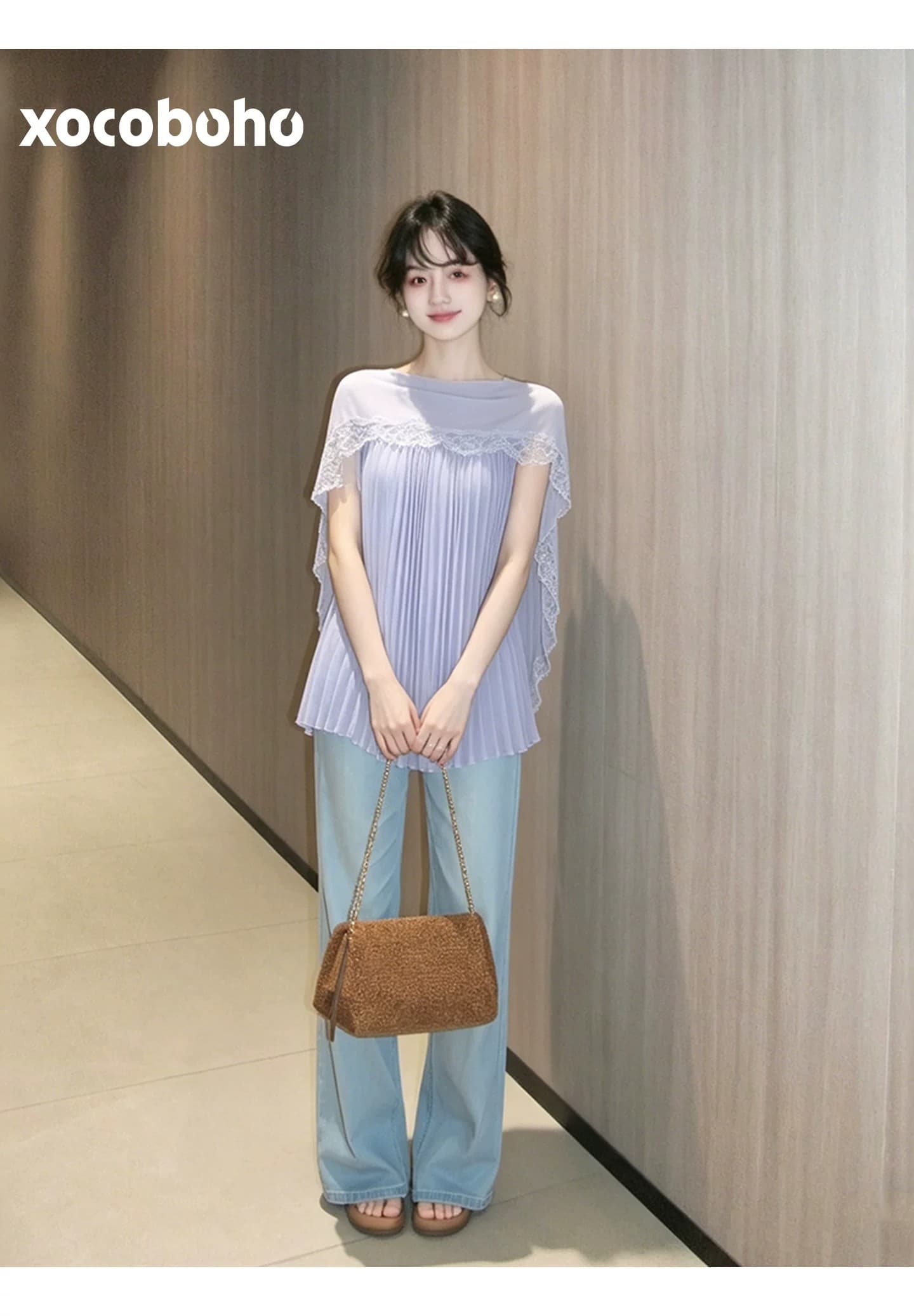 2026 여름 새로운 외국 가스 세련된 느슨함 센스 맨위 슈퍼 화재 슈퍼 잘 생긴 보라색 주름 셔츠 상세 이미지 4