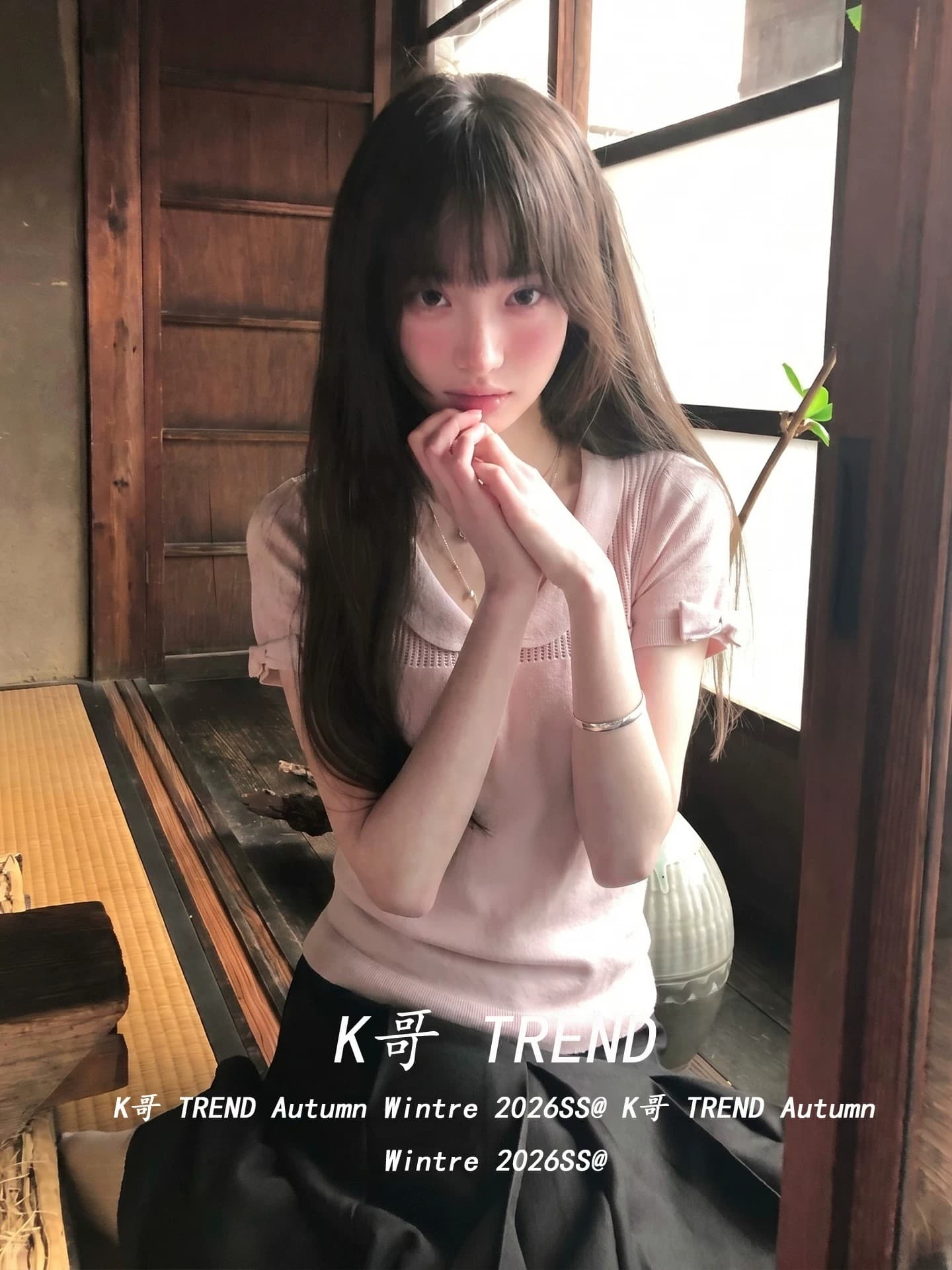 베이비 칼라 반팔 니트 스웨터 여성 여름 착용 가져 가라. 디자인 센스 나비 매듭 작은 대중 도파민 핑크색 티셔츠 맨위 상세 이미지 4