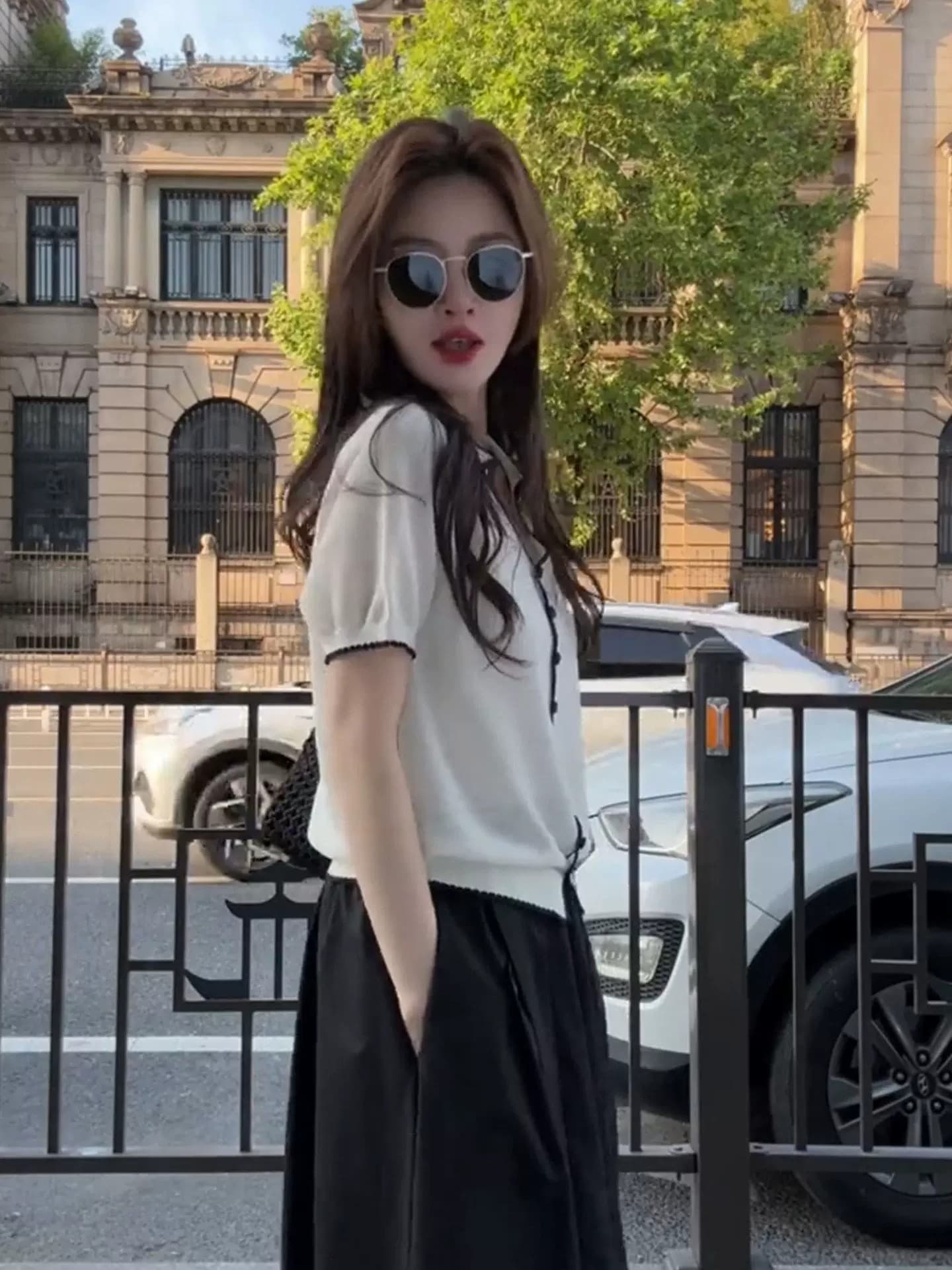 한 부서 POLO 칼라 회색 반팔 얼음 실크 니트 오픈 가디건 여성 자이언트 잘 생긴 ~ 중 여름 다용도 고유 한 아름다운 맨위 상세 이미지 12