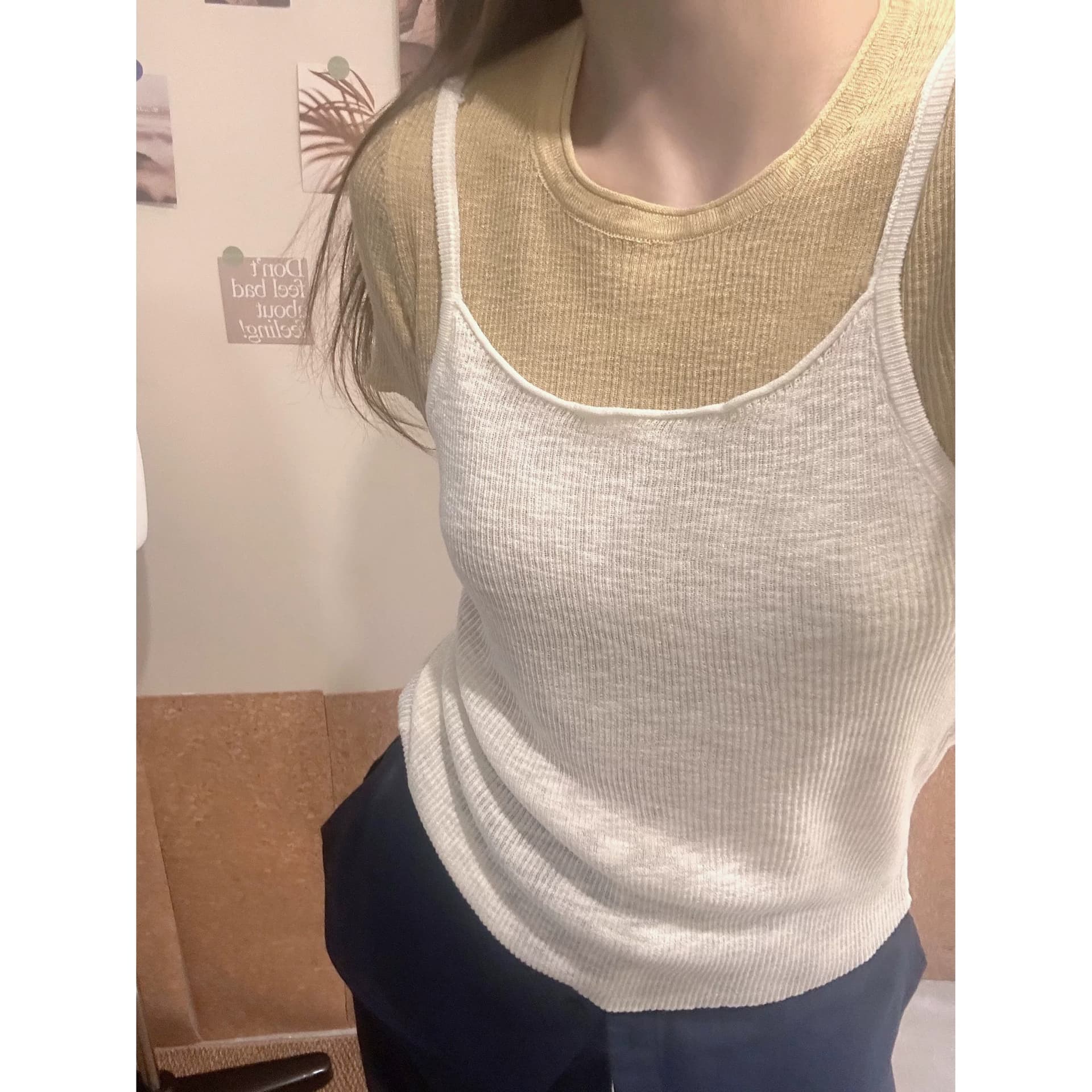 kumikumi 연령 감소 페이크 레이어드 패치워크 반팔 맨위 여성 의류 여름 작은 대중 Chic 배색 풀오버 니트 스웨터 이미지 2