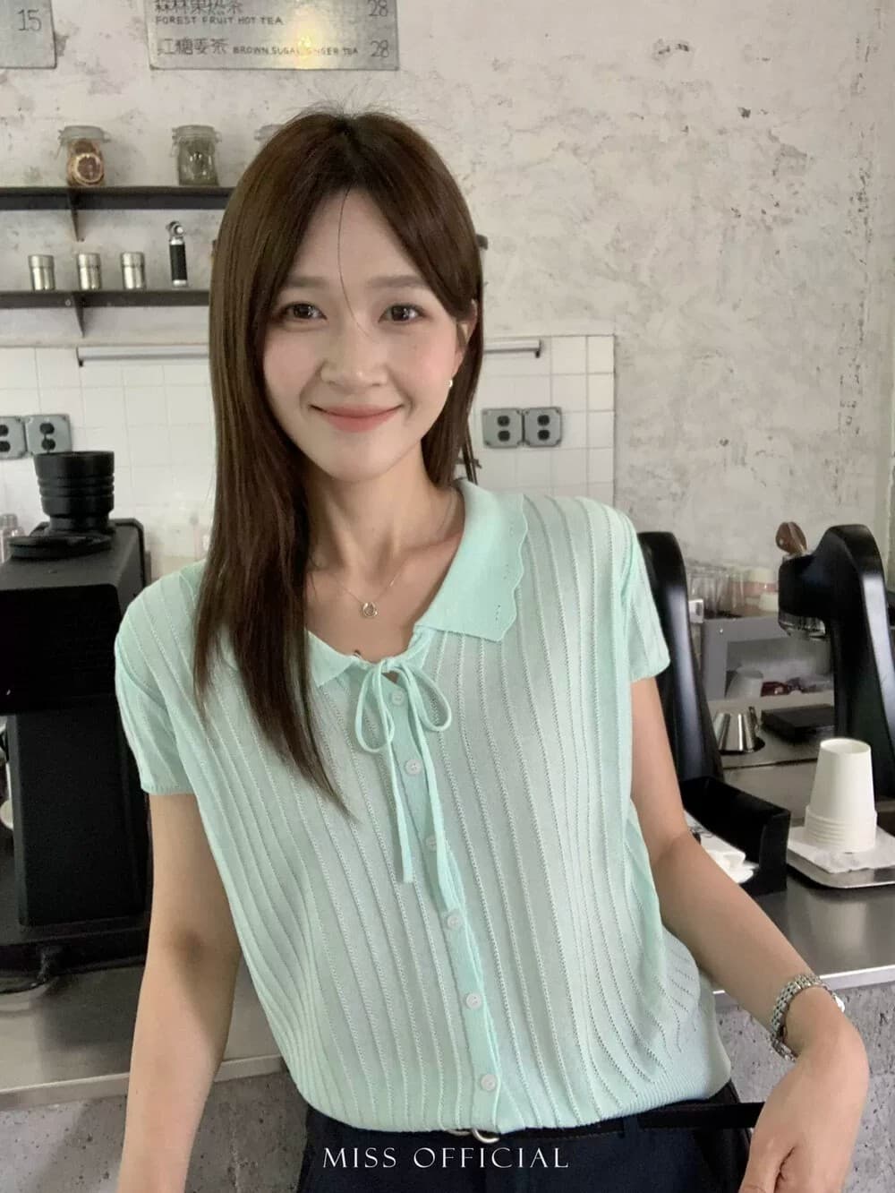 2026 여름 새로운 캐주얼 다용도 품격 신선함 폴로 칼라 반팔 여성 뜨개질 오픈 가디건 귀여운 연령 감소 맨위 상세 이미지 6