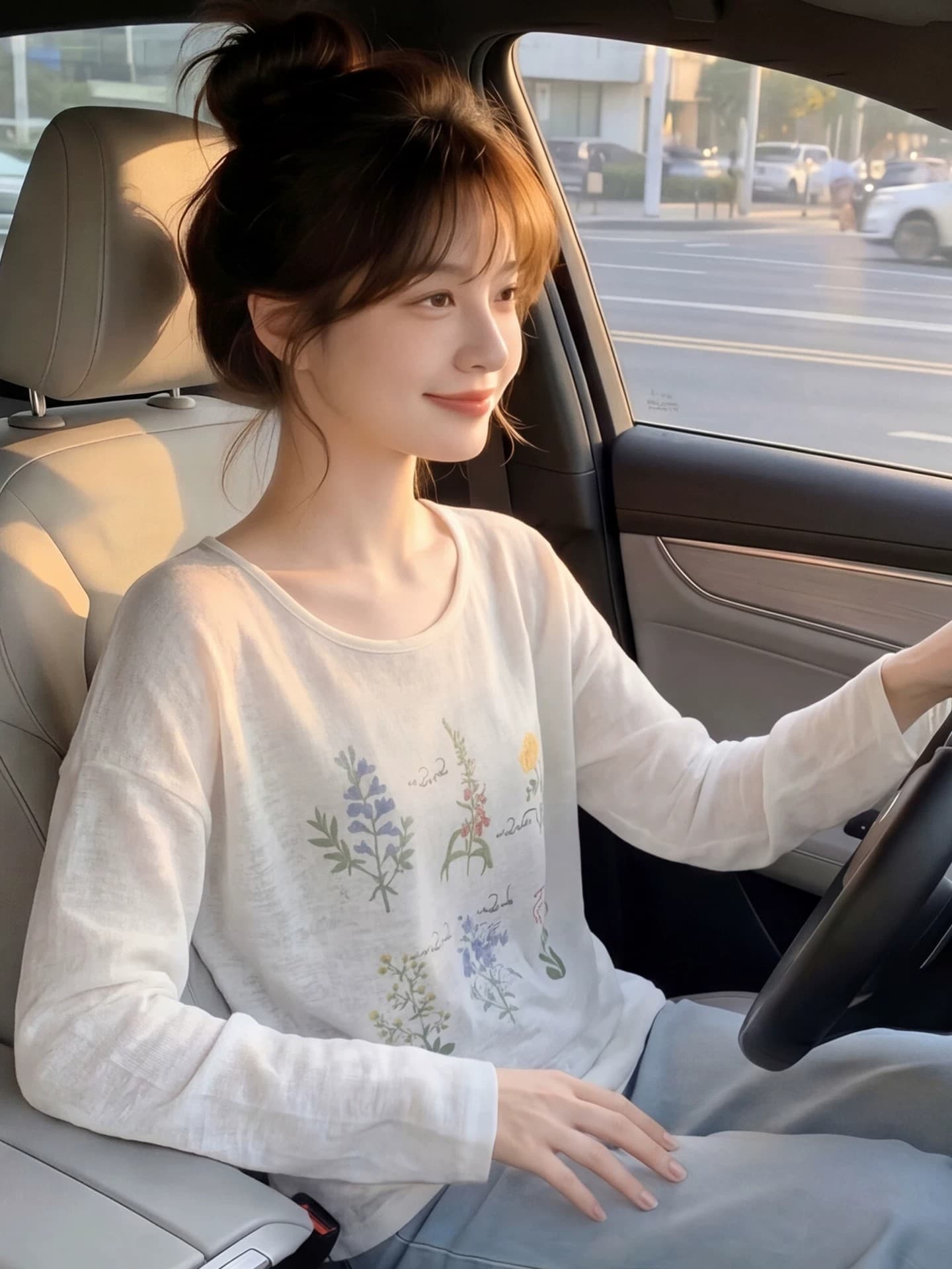 화이트 프린트 긴팔 자외선 차단 블라우스 티셔츠 여성 여름 새로운 디자인 센스 슬립 외부 가져 가라. Tulle 에어컨 맨위 이미지 4