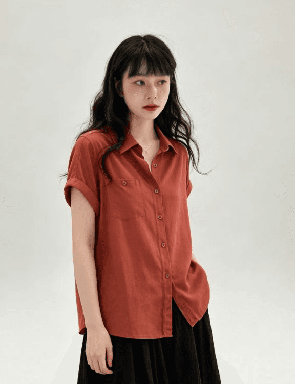 고급 센스 분위기 센스 아마 바람 폴로 칼라 반팔 셔츠 여름 느슨함 센스 디자인 센스 단추 맨위 이미지 2