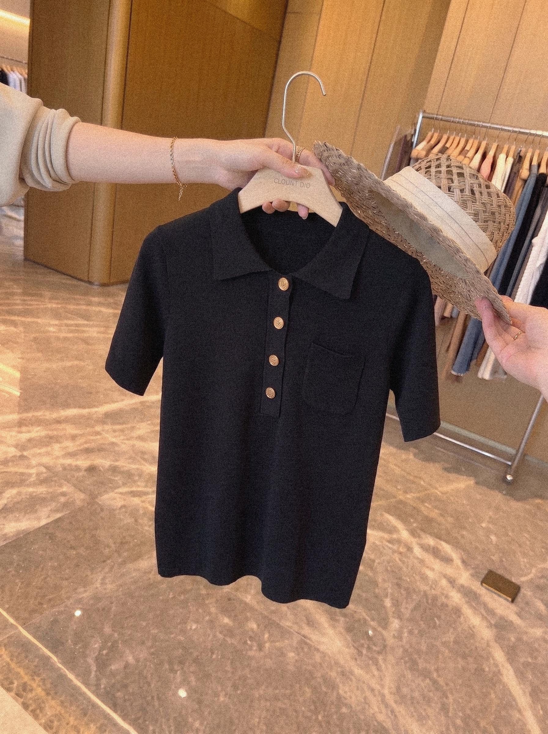 프랑스식 품격 POLO 셔츠 폴로 칼라 니트 반팔 티셔츠 여성 여름 고급 센스 긍정적 인 어깨 몸매 가꾸기 아름다운 작은 맨위 상세 이미지 3