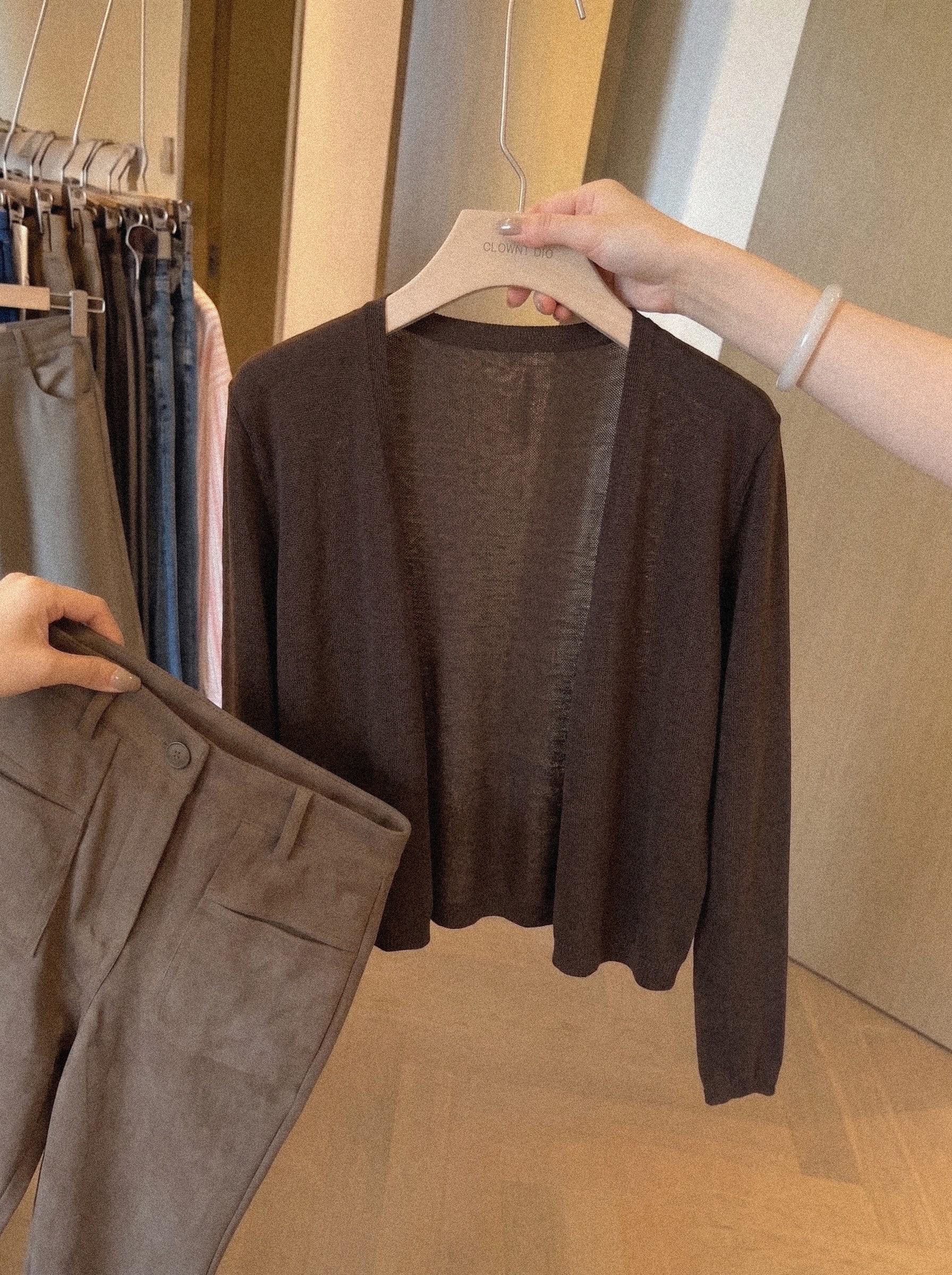 부드러운 바람 chic 얇고 가벼운 니트 오픈 가디건 여성 코트 봄 가을 2026 느슨함 센스 볼륨 측면 캐주얼