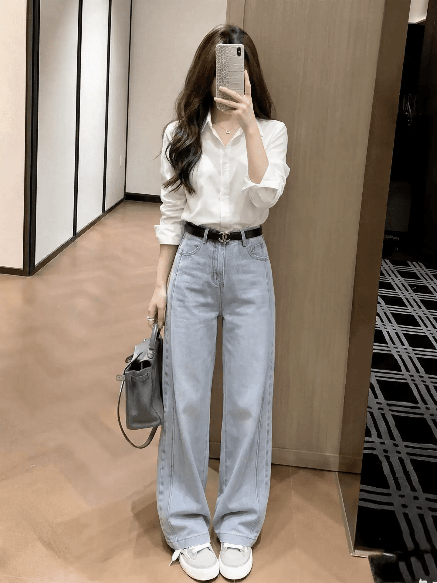 화이트 폴로 칼라 여성 셔츠 봄 가을 2026 새로운 작은 키 인사이드 가져 가라. 셔츠 경력 출퇴근 면접 긴팔 맨위 상세 이미지 5