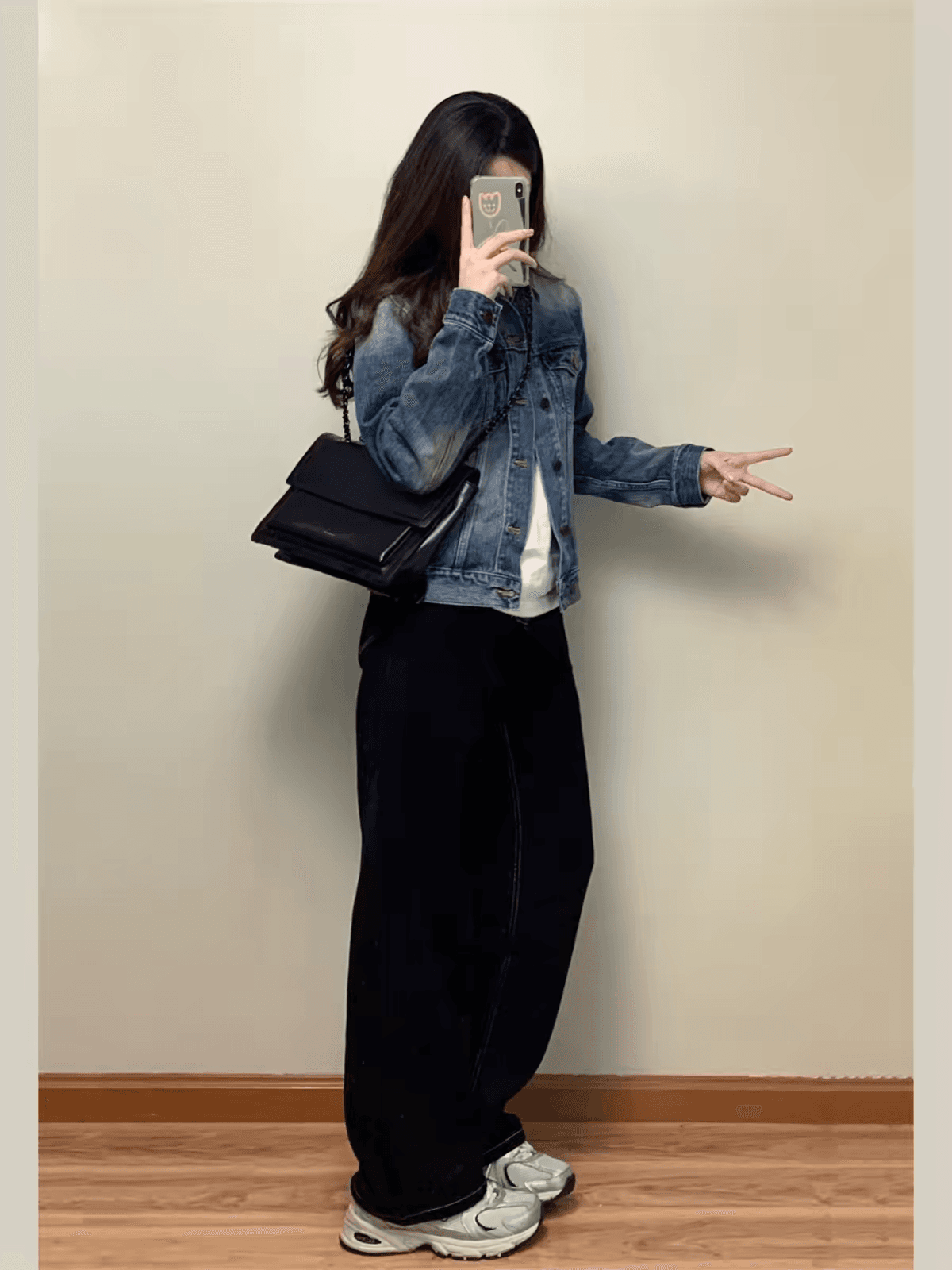 아메리칸 파란색 데님 여성 코트 봄 가을 작은 키 루즈핏 캐주얼 외부 가져 가라. 재킷 오픈 가디건 폴로 칼라 쇼트 스타일 맨위 상세 이미지 4