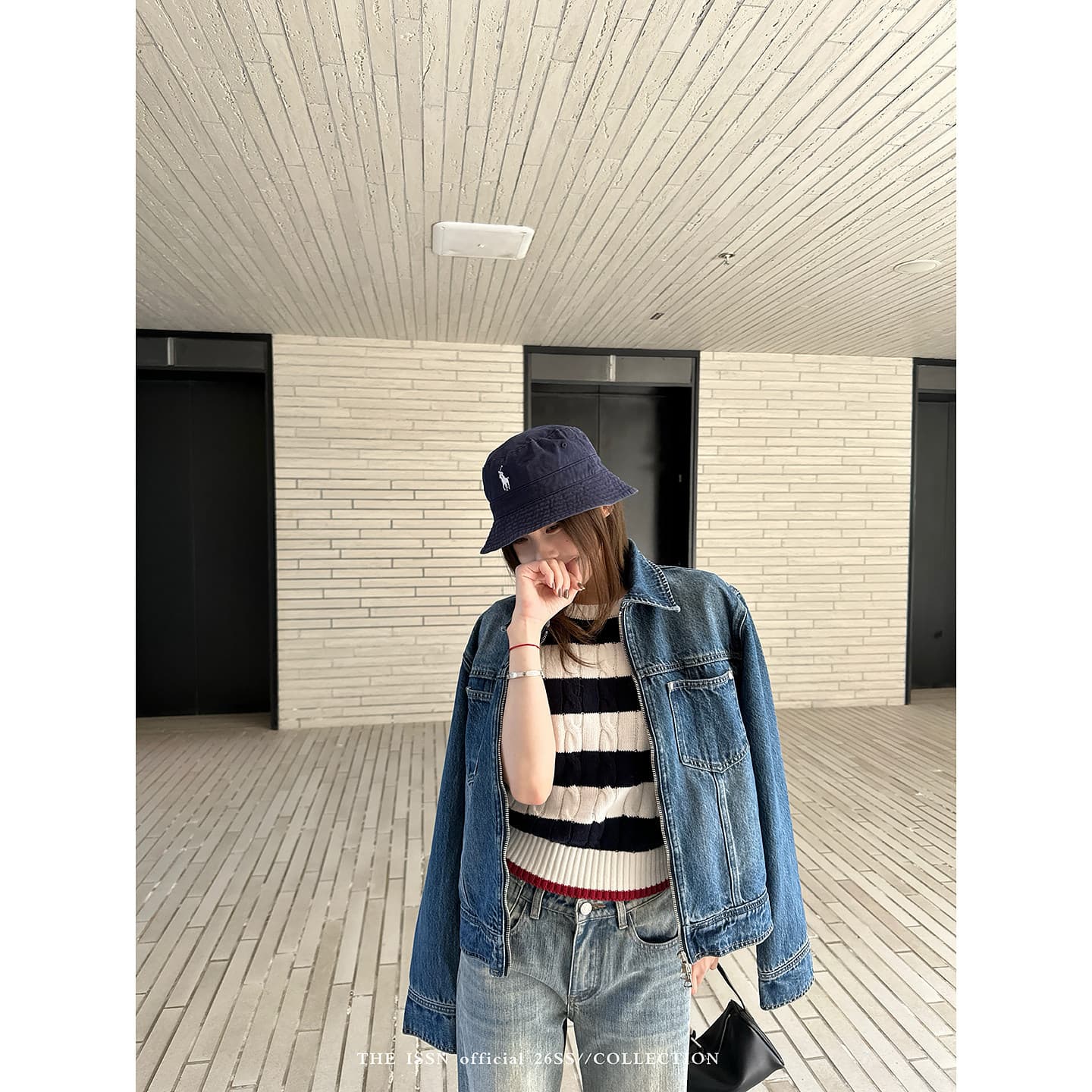 닝 부문 파란색 폴로 칼라 워싱 마 오래된 지퍼 데님 여성 코트 봄 새로운 캐주얼 루즈핏 재킷 맨위 이미지 5