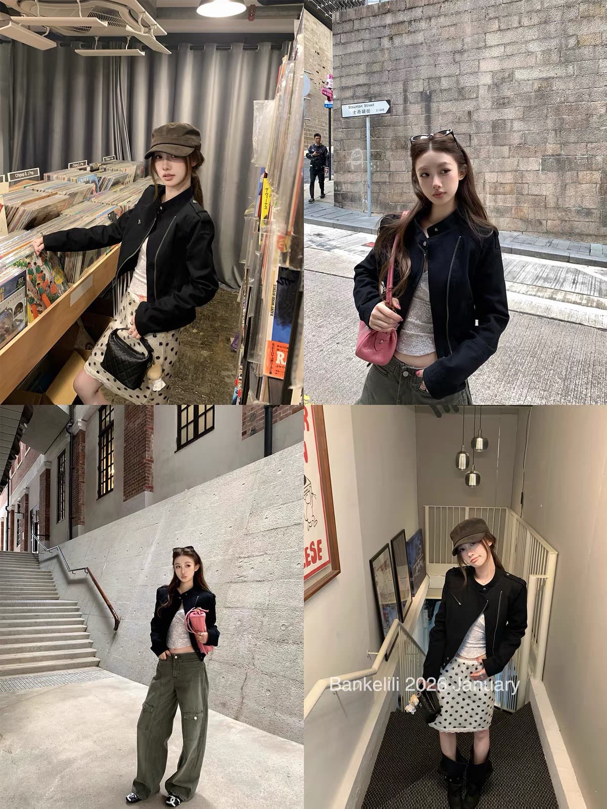 밤나무 코코아 bankelili 맨들라인 메인 스트리트 워크웨어 레트로 스탠드 칼라 긍정적 인 어깨 지퍼 재킷 여성 코트 이미지 4