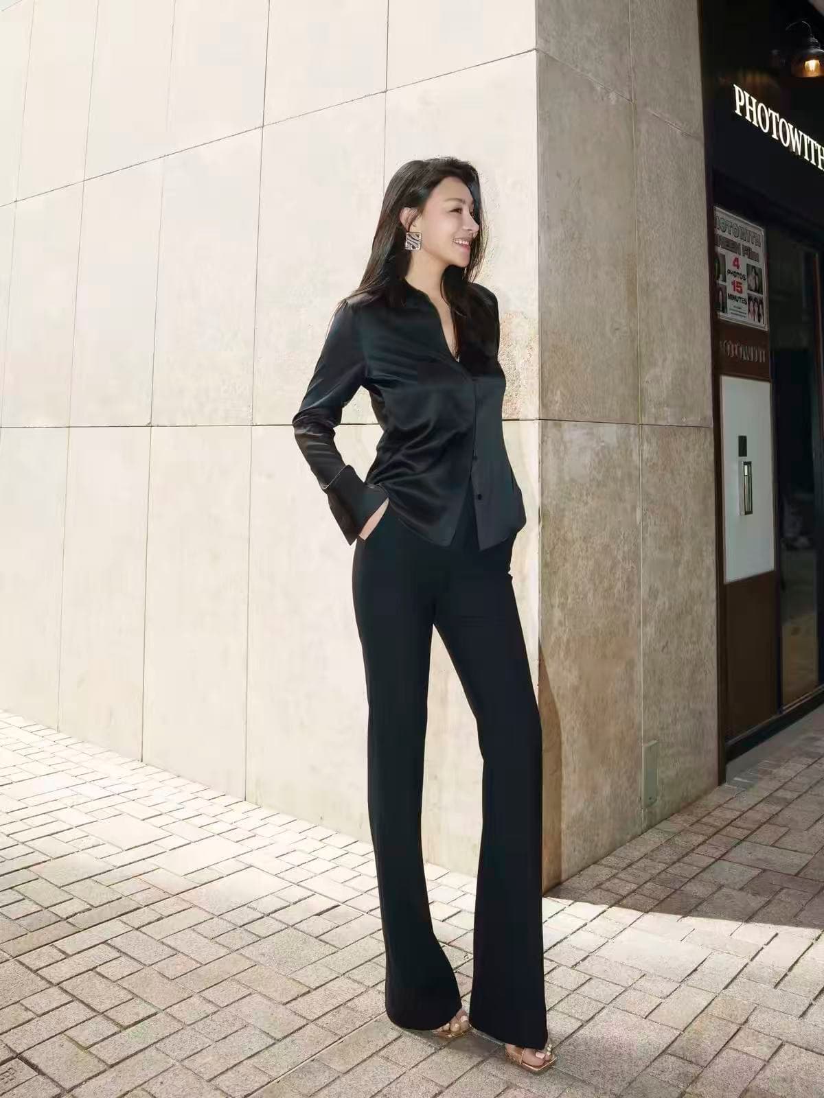 고급 센스 새틴 셔츠 도루 센스 루즈핏 슬림해 보이는 출퇴근 품격 맨위 상세 이미지 1