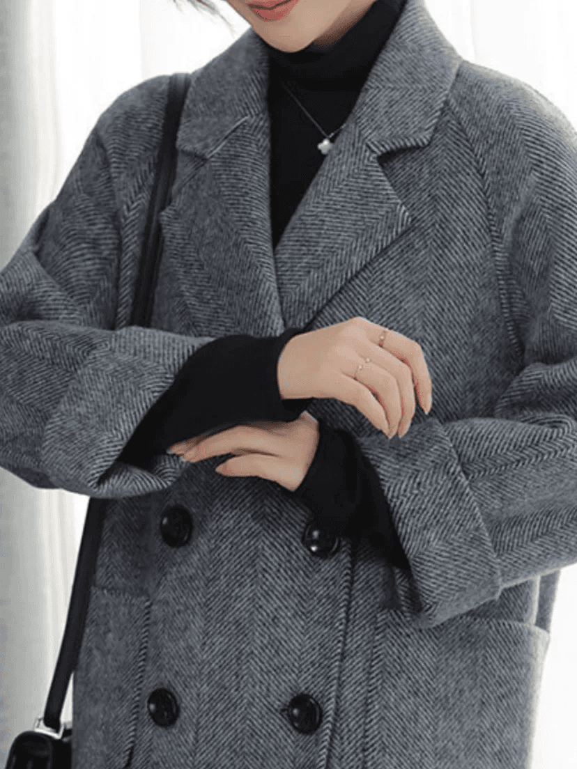 양면 코트 울 리 봄 가을 겨울 의류 겨울 재킷 여성 의류 년 새로운 가을 의상 재킷 백 타이 클립 이미지 4