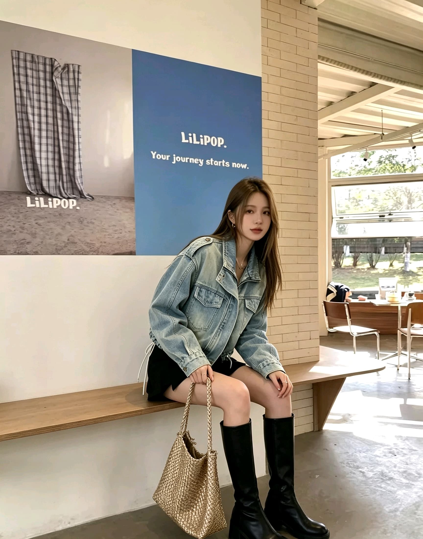 아메리칸 레트로 오토바이 바람 데님 여성 코트 가을 겨울 새로운 루즈핏 지퍼 워크웨어 쇼트 스타일 재킷 다용도 트렌드 상세 이미지 3