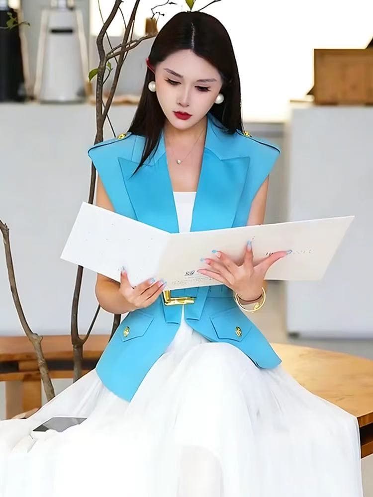 md 1000 억 바람 섬 여름 머리말 여름 새로운 품격 빛 럭셔리 슬림해 보이는 다용도 허리 수축 베스트 맨위 상세 이미지 2