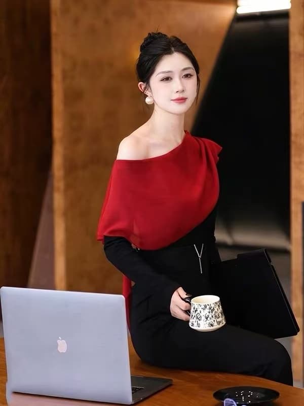 md 1000 억 따뜻한 아름다움 2026 새로운 패션 캐주얼 다용도 디자인 센스 긴팔 맨위 상세 이미지 2