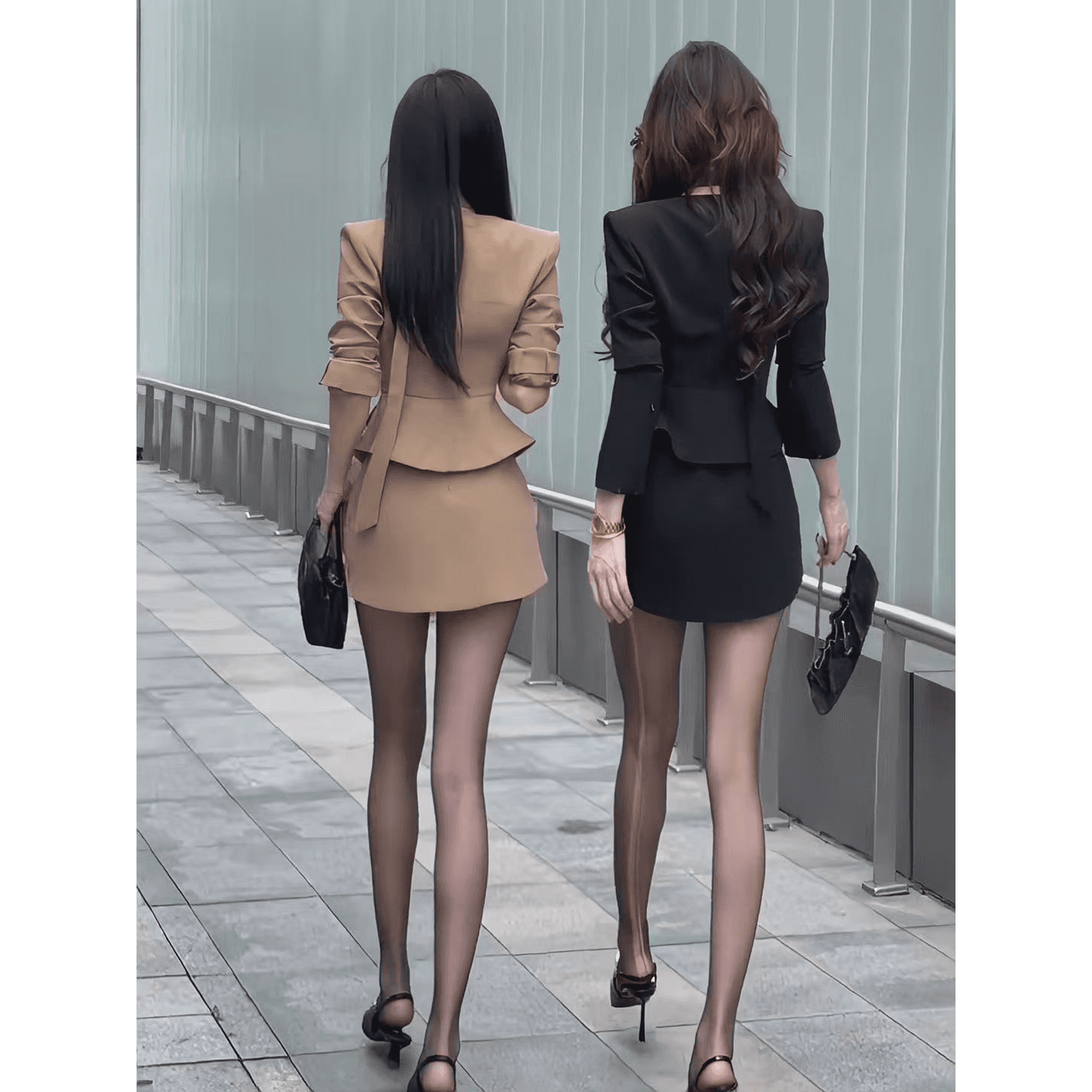 한 부서 다용도 작은 대중 디자인 센스 재킷 맨위 여성 가을 새로운 하이웨이스트 품격 반신 미니 스커트 투피스 슈트 이미지 6