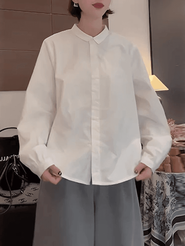 한 부서 출퇴근 바람 표지 고기 털이 있는 셔츠 통통한 여동생 빅 사이즈 여성 의류 겨울 셔츠 새로운 마이크로 지방 품격 맨위 상세 이미지 1