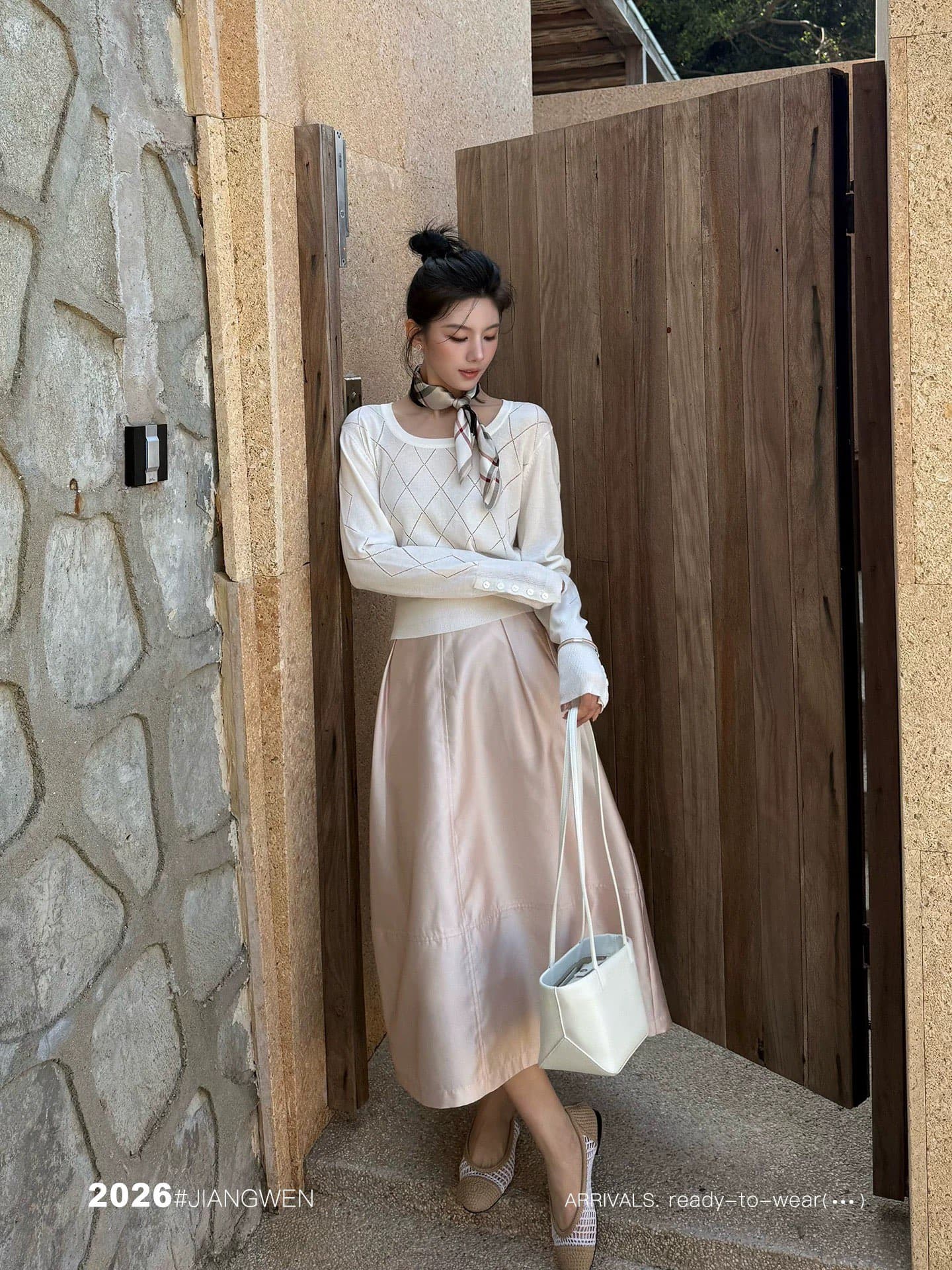 루 체 빛 반 스커트 새로운 장 원자바오 다용도 하프 허리밴드 슬림해 보이는 꽃밭 반신 스커트 상세 이미지 4