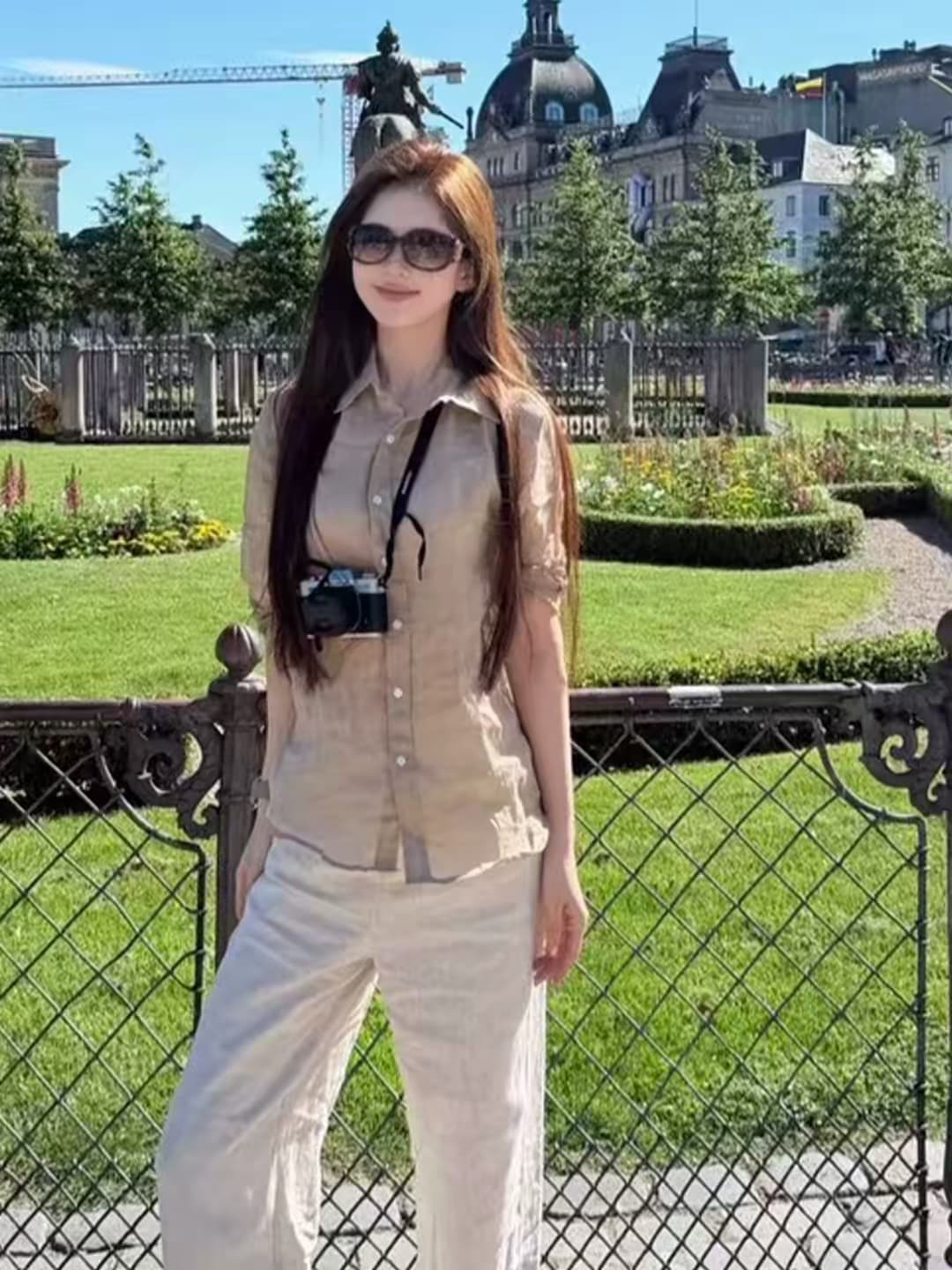 오래된 돈 바람 착용 가져 가라. 카키 색 긴팔 자외선 차단 여성 셔츠 여름 얇은 외부 가져 가라. 얇고 가벼운 통기성 셔츠 작은 셔츠 맨위 상세 이미지 4
