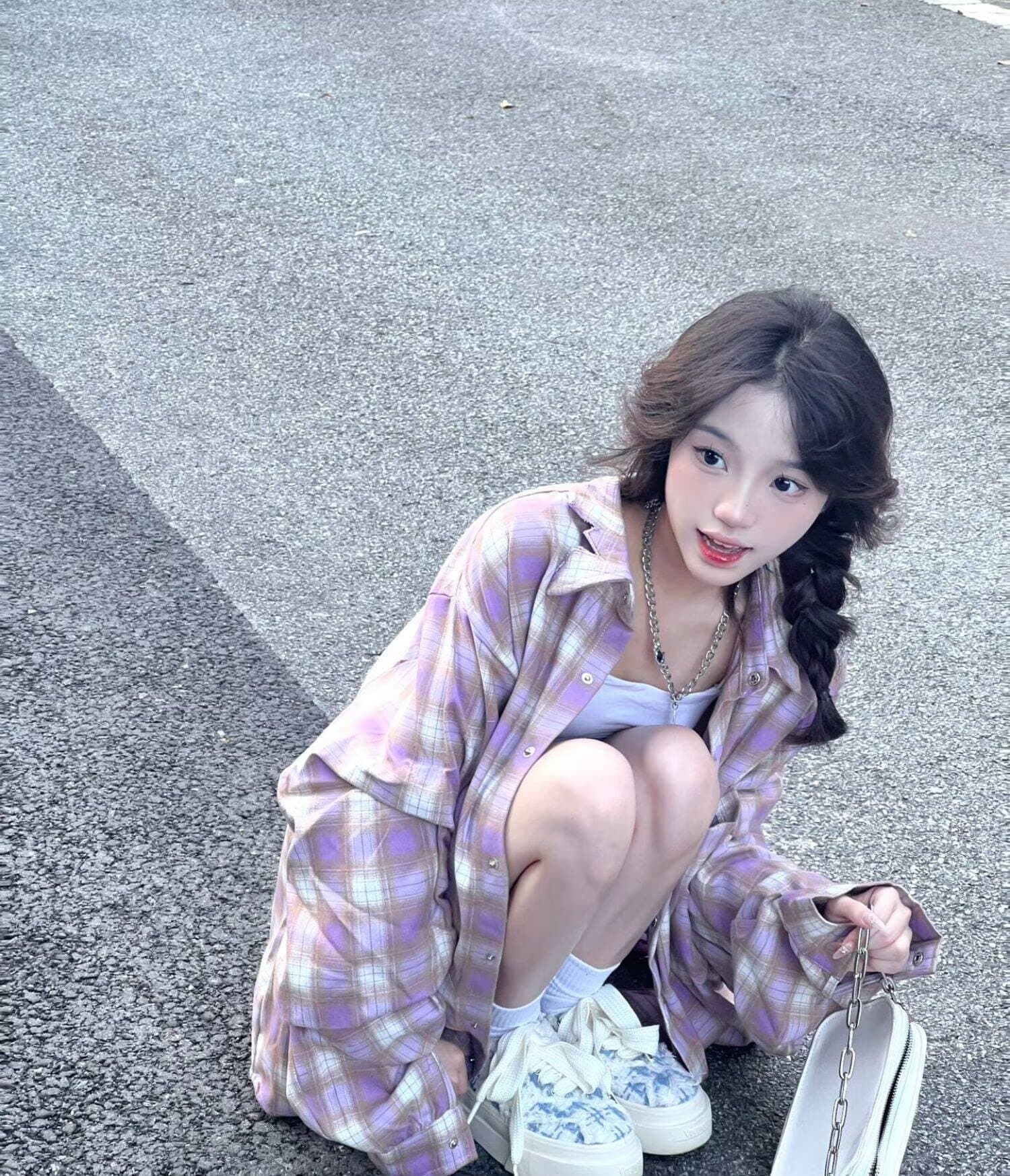 아메리칸 레트로 배색 체크무늬 긴팔 셔츠 남성과 여성 봄 여름 조수 브랜드 재킷 느긋한 커플 얇은 스타일 bf 셔츠 상세 이미지 3