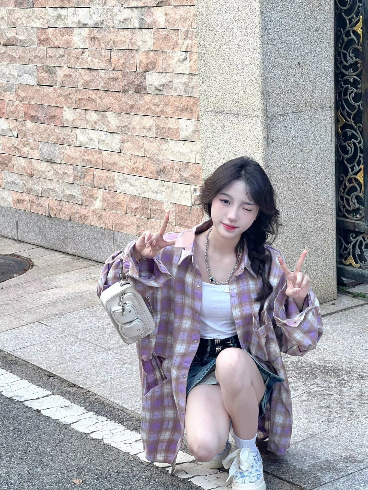 아메리칸 레트로 배색 체크무늬 긴팔 셔츠 남성과 여성 봄 여름 조수 브랜드 재킷 느긋한 커플 얇은 스타일 bf 셔츠 상세 이미지 6