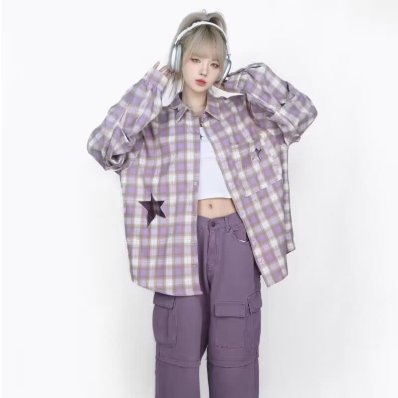 아메리칸 얇은 스타일 긴팔 셔츠 일본식 항구 바람 루즈핏 셔츠 남녀 봄 여름 트렌드 다용도 커플 캐주얼 재킷 이미지 4