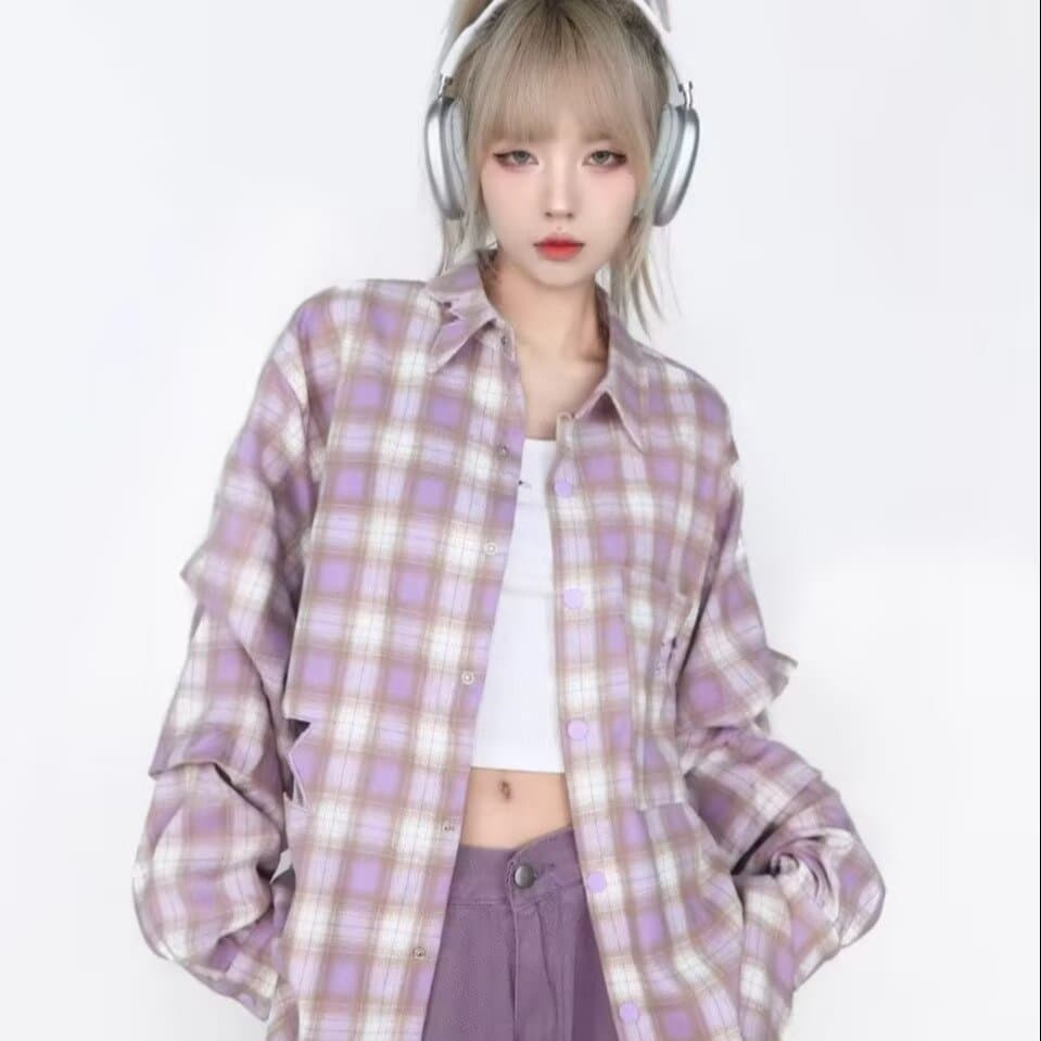 아메리칸 얇은 스타일 긴팔 셔츠 일본식 항구 바람 루즈핏 셔츠 남녀 봄 여름 트렌드 다용도 커플 캐주얼 재킷 이미지 3