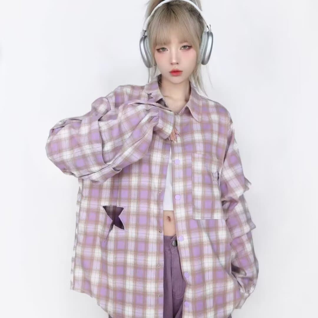 아메리칸 얇은 스타일 긴팔 셔츠 일본식 항구 바람 루즈핏 셔츠 남녀 봄 여름 트렌드 다용도 커플 캐주얼 재킷 상세 이미지 2