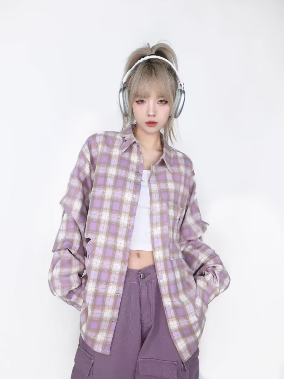 아메리칸 얇은 스타일 긴팔 셔츠 일본식 항구 바람 루즈핏 셔츠 남녀 봄 여름 트렌드 다용도 커플 캐주얼 재킷 상세 이미지 10