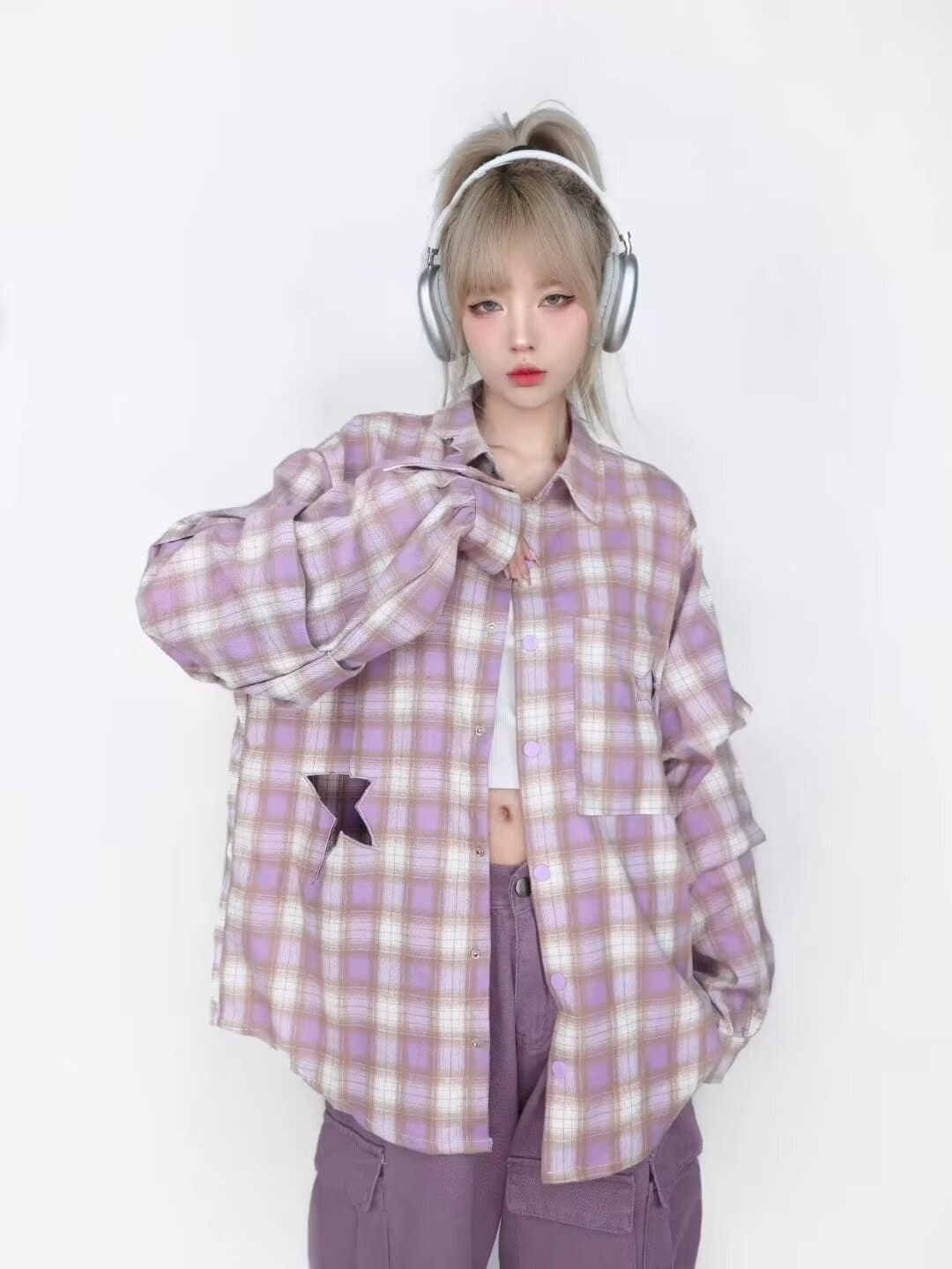 아메리칸 얇은 스타일 긴팔 셔츠 일본식 항구 바람 루즈핏 셔츠 남녀 봄 여름 트렌드 다용도 커플 캐주얼 재킷 상세 이미지 13