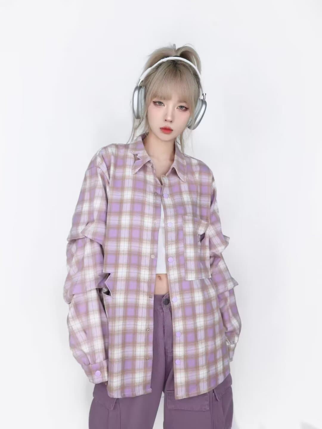 아메리칸 얇은 스타일 긴팔 셔츠 일본식 항구 바람 루즈핏 셔츠 남녀 봄 여름 트렌드 다용도 커플 캐주얼 재킷 상세 이미지 14