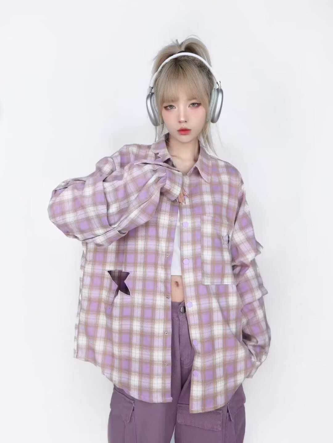 아메리칸 얇은 스타일 긴팔 셔츠 일본식 항구 바람 루즈핏 셔츠 남녀 봄 여름 트렌드 다용도 커플 캐주얼 재킷 상세 이미지 17