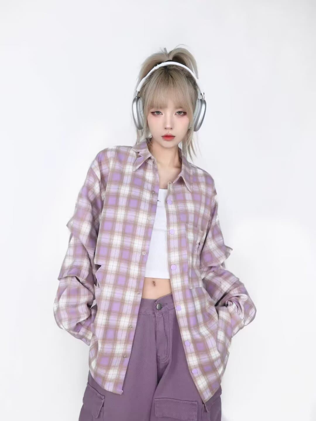 아메리칸 얇은 스타일 긴팔 셔츠 일본식 항구 바람 루즈핏 셔츠 남녀 봄 여름 트렌드 다용도 커플 캐주얼 재킷 상세 이미지 18