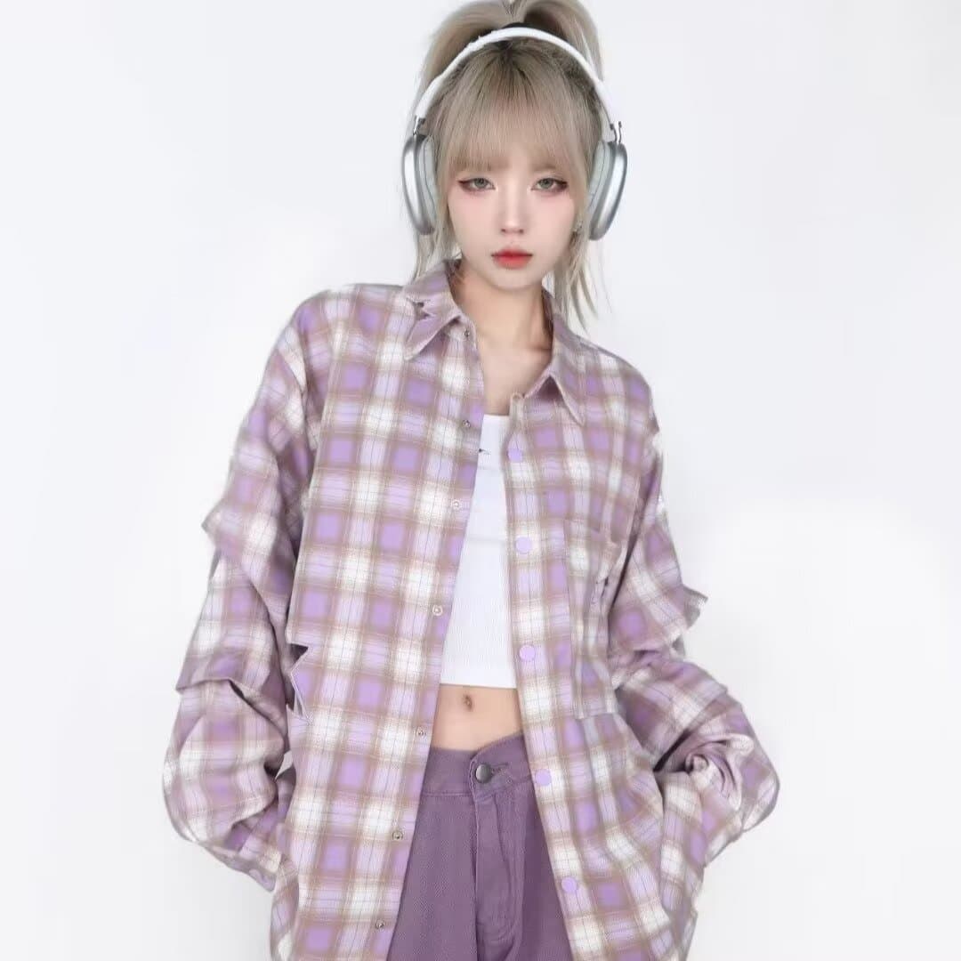 아메리칸 얇은 스타일 긴팔 셔츠 일본식 항구 바람 루즈핏 셔츠 남녀 봄 여름 트렌드 다용도 커플 캐주얼 재킷 상세 이미지 26