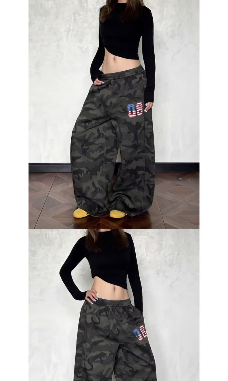 아메리칸 거리 반사 기사 캐주얼 바지 여성 핫걸 스트리트 댄스 넓은 다리 바닥 청소 바지 루즈핏 다용도 허리밴드 낙하산 병 바지 상세 이미지 7
