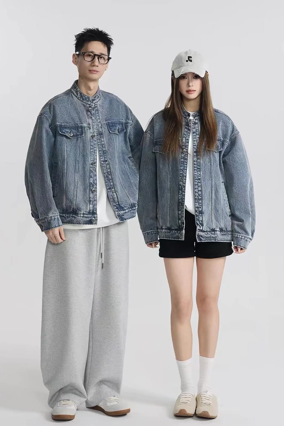 아메리칸 레트로 워싱 스탠드 칼라 데님 재킷 재킷 남녀 봄 가을 조수 브랜드 루즈핏 커플 고급 센스 맨위 이미지 6