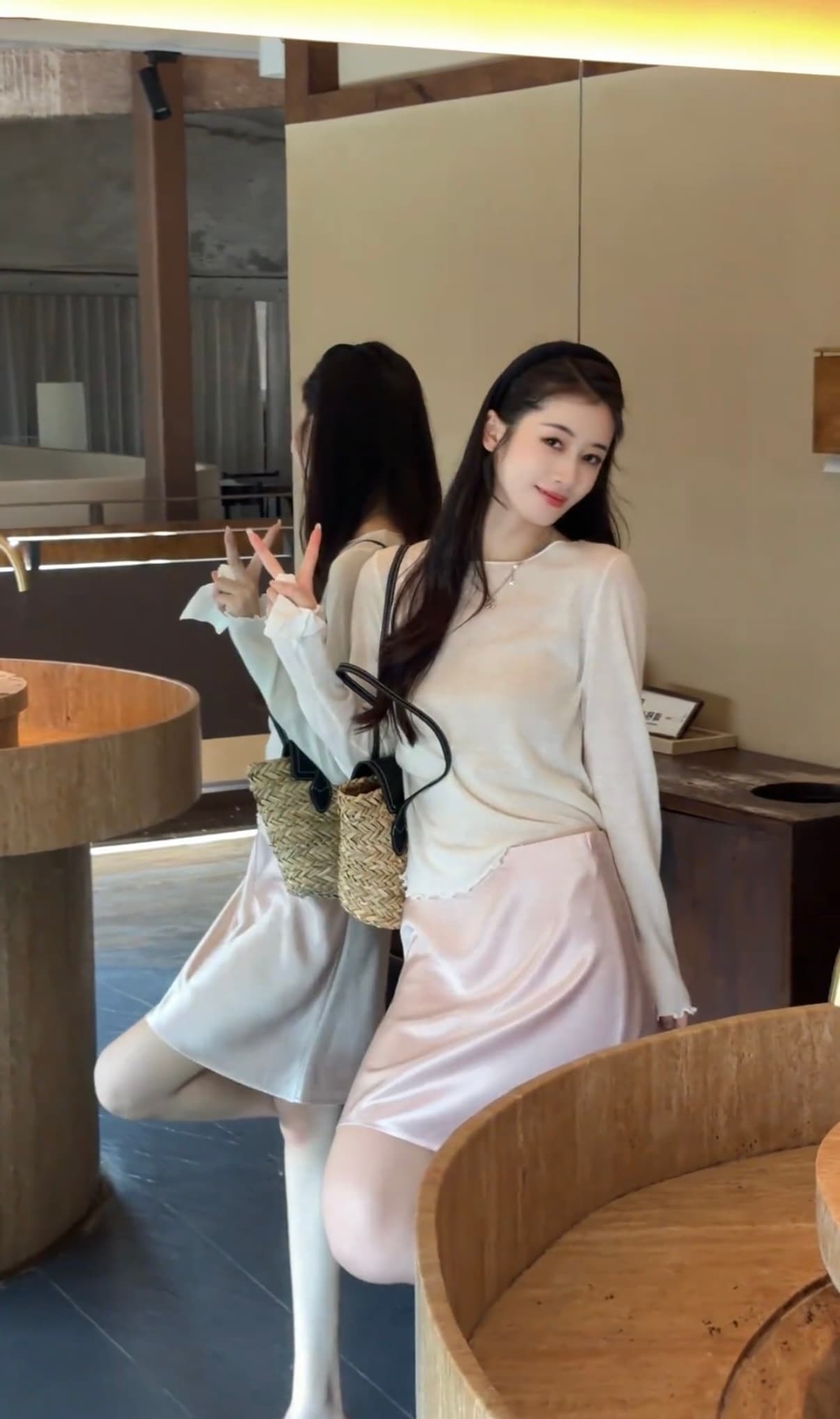 yiyili 양모 여름 캐주얼 품격 바람 화이트 프릴 긴팔 다용도 맨위 반신 스커트 이미지 2