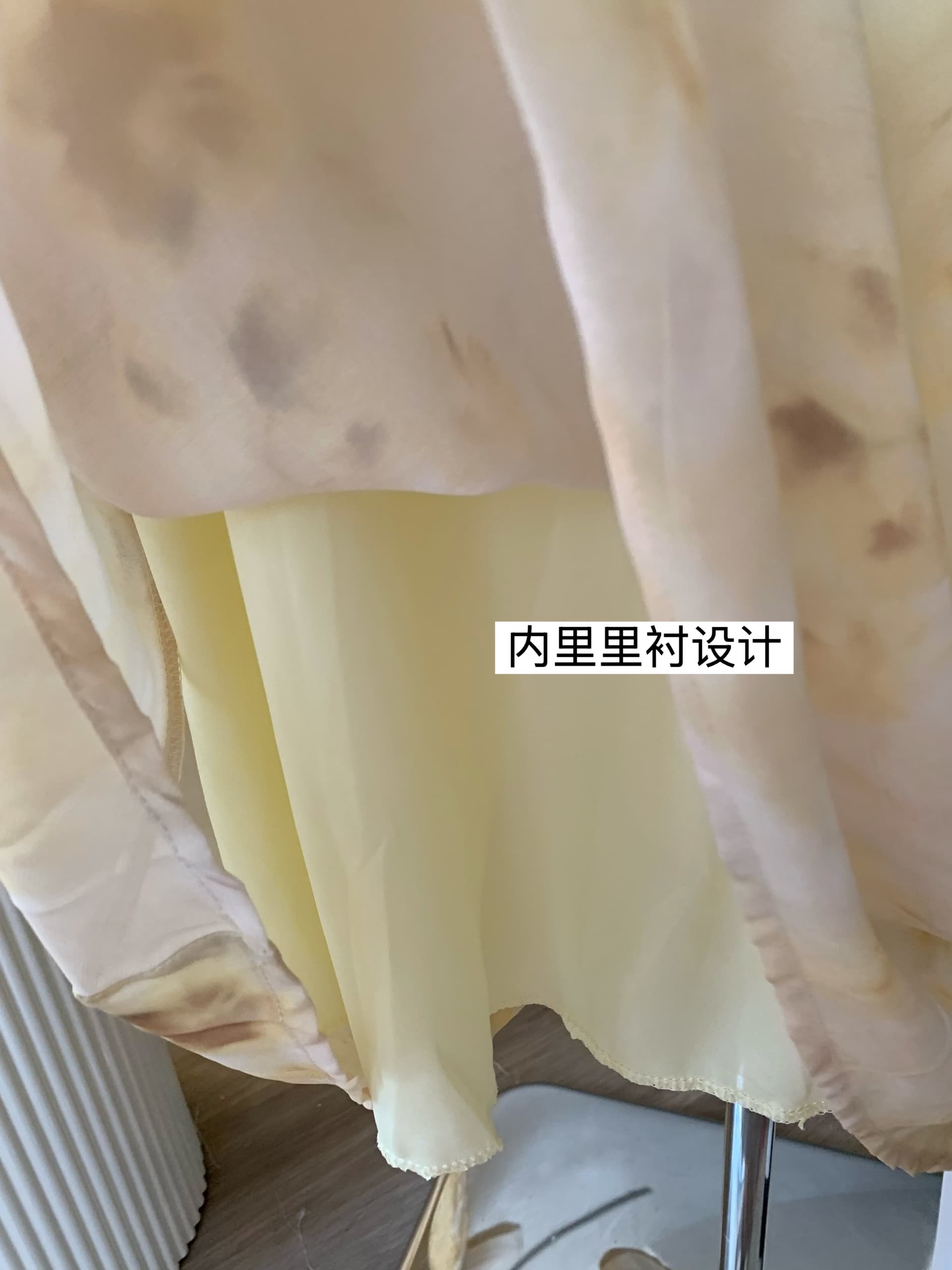휴가 바람 깨진 꽃차 휴식 슬립 드레스 프랑스식 부드러운 몸매 가꾸기 슬림해 보이는 리본 쉬폰 롱 스커트 꽃무늬 프린트 상세 이미지 6