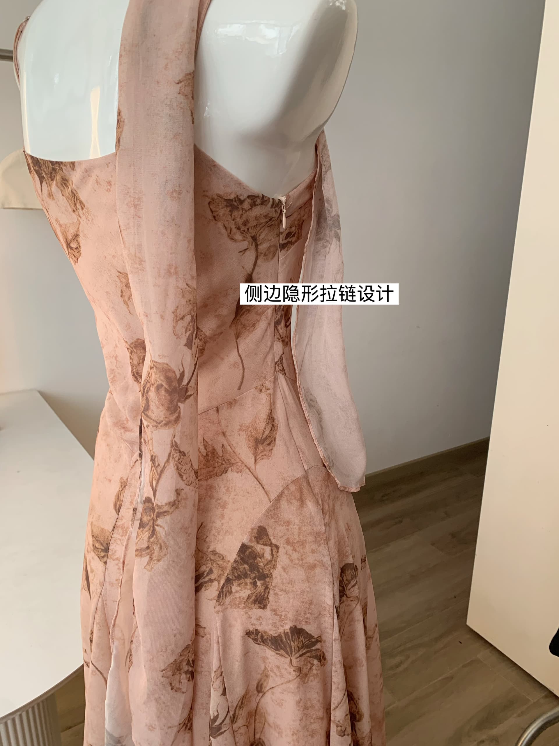 se gentle sun 보여주기 희 희 프랑스식 우아함 품격 몸매 가꾸기 슬립 꽃무늬 여성 드레스 경기 리본 상세 이미지 13