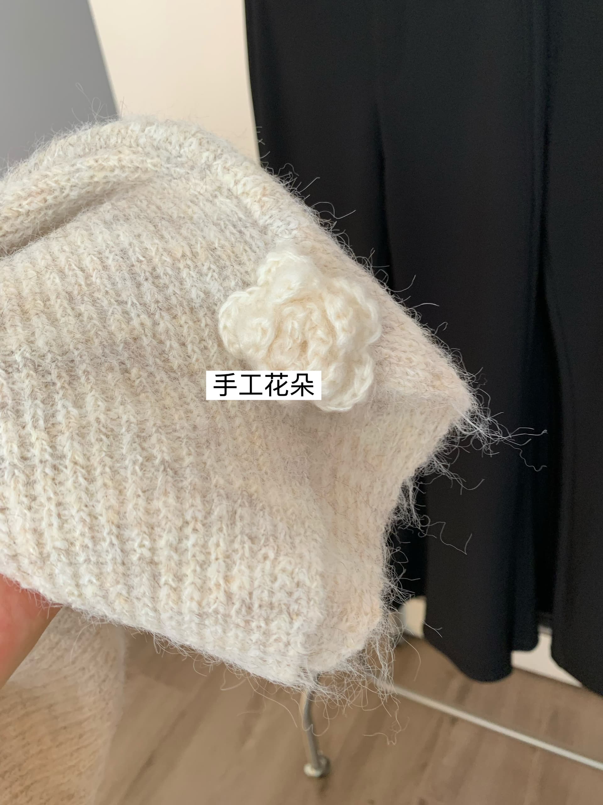 한 부서 느긋한 바람 스웨터 오픈 가디건 여성 몸매 가꾸기 슬림해 보이는 튜브탑 슬립 드레스 세트 상세 이미지 11