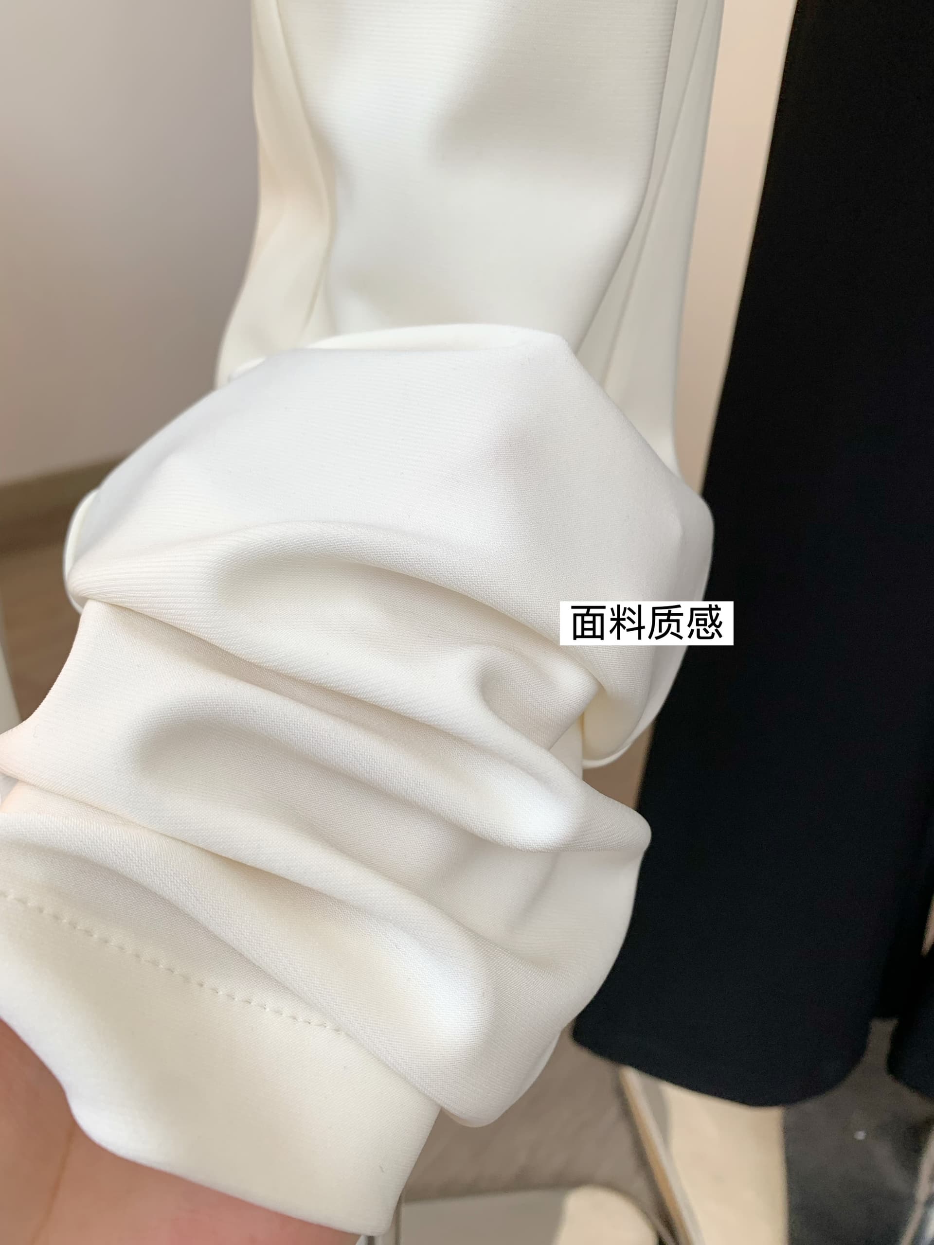 yuyueer 화이트 스트레이트 부츠컷 캐주얼 바지 여성 한 부서 고급 품격 신축성 나팔 도루 센스 정장 긴 바지 이미지 4