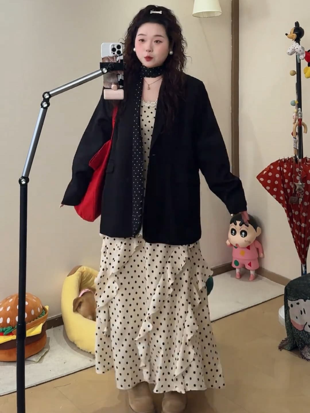 빅 사이즈 여성 의류 프랑스식 ins 바람 슬립 드레스 롱 스커트 여름 캐주얼 블레이저 천 금빛 바람 투피스 슈트 이미지 3
