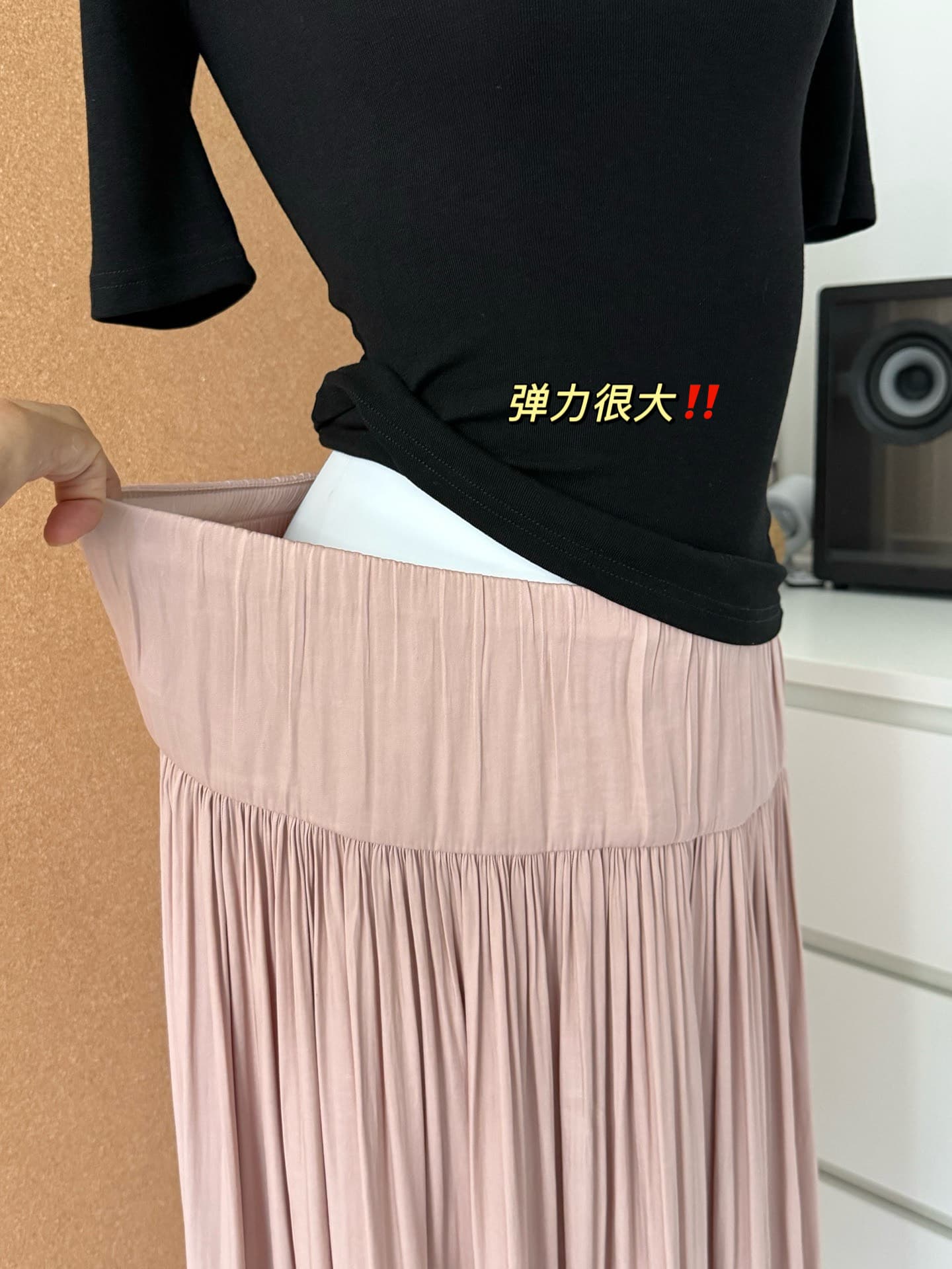 사쿠라 섬 사랑 큰 진자 duangduang 센스 새틴 차가운 센스 플리츠 감기 품격 펄럭 이는 치마 u 칼라 t 상세 이미지 5