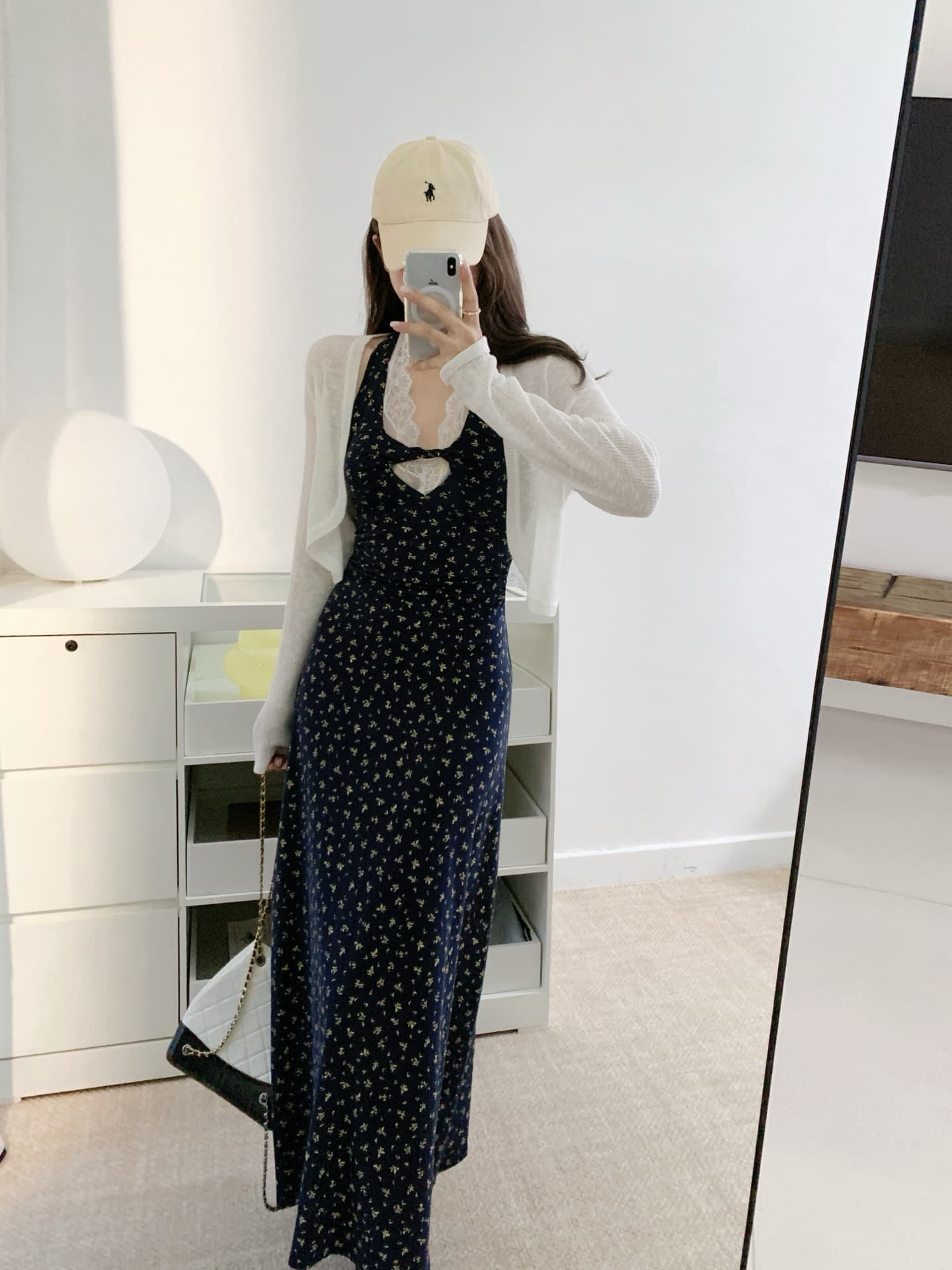 레드 맨 파빌리온 슬립 여성 드레스 여름 2026 새로운 꽃무늬 프랑스식 행침 목 허리 수축 슬림해 보이는 롱 스커트 품격 치마 상세 이미지 12