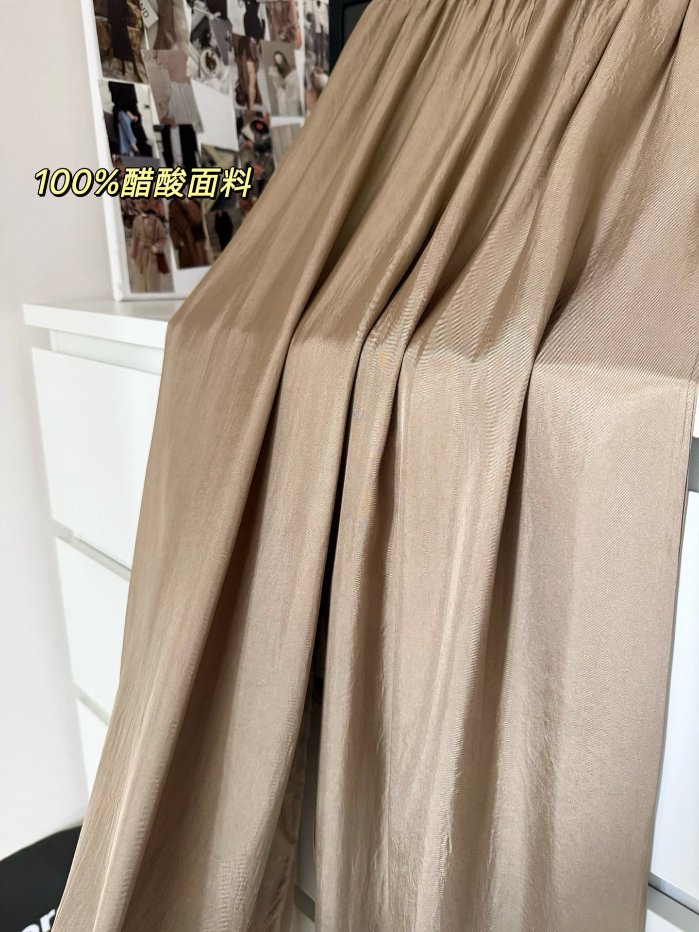 100 아세트산 차가운 와이드 레그 팬츠 여름 섹션 캐주얼 바지 얇은 스타일 여름 오프숄더 몸매 가꾸기 슬림해 보이는 반팔 맨위 상세 이미지 6